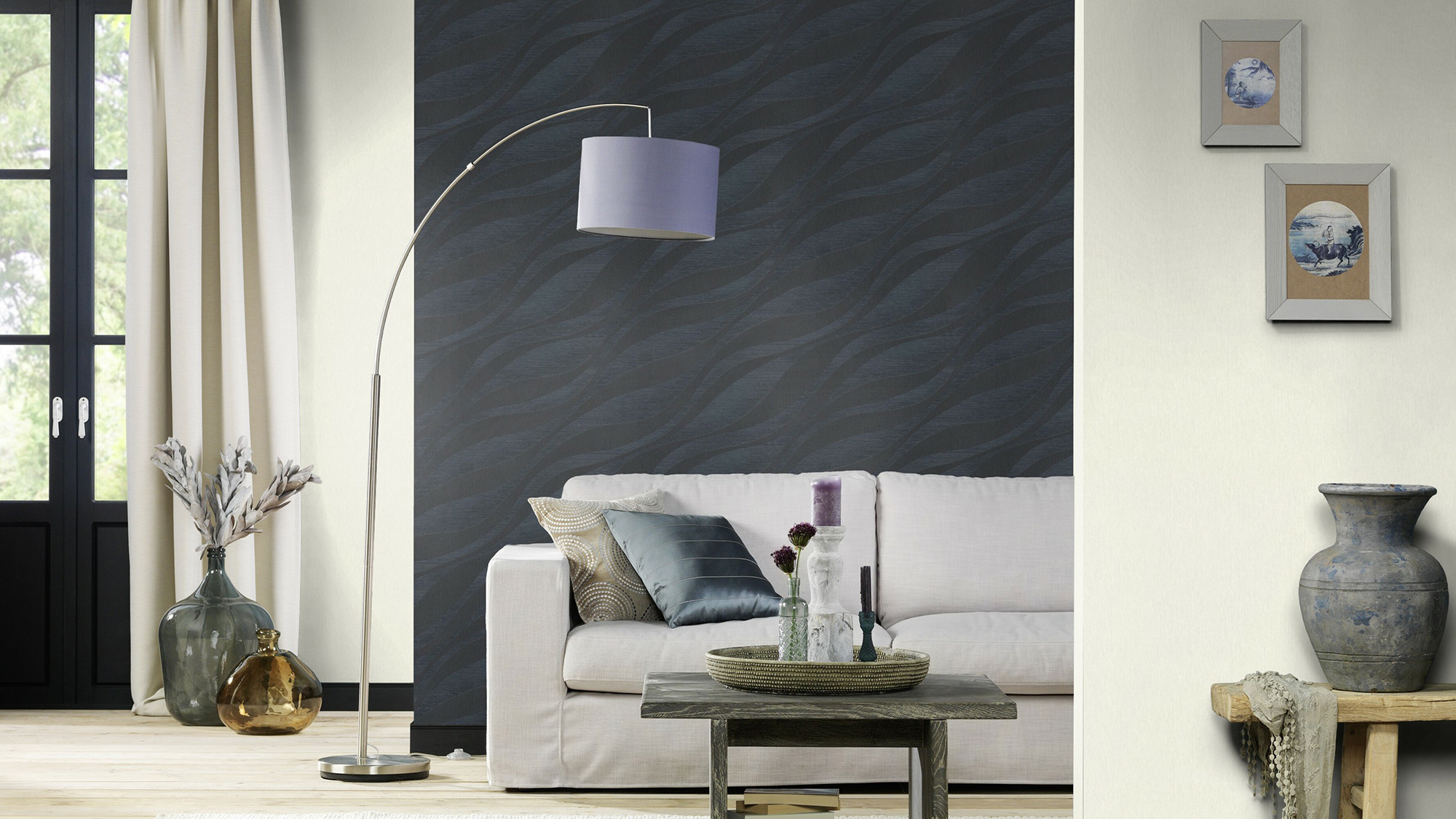 Rasch Vliestapete Sky Lounge Glanz Wellen 608076