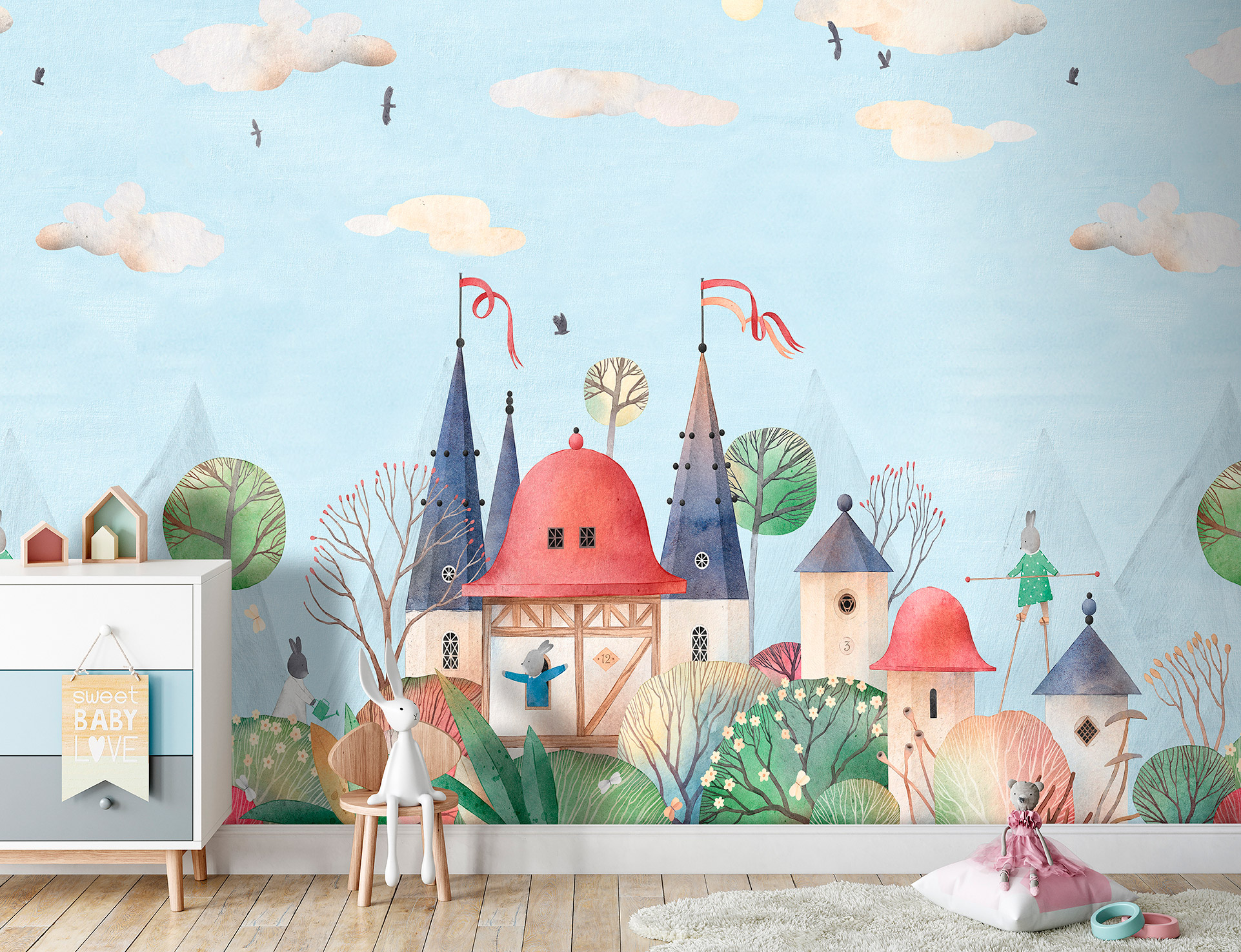 Decoprint Fototapete Cute Walls Waldkaninchen CW60071