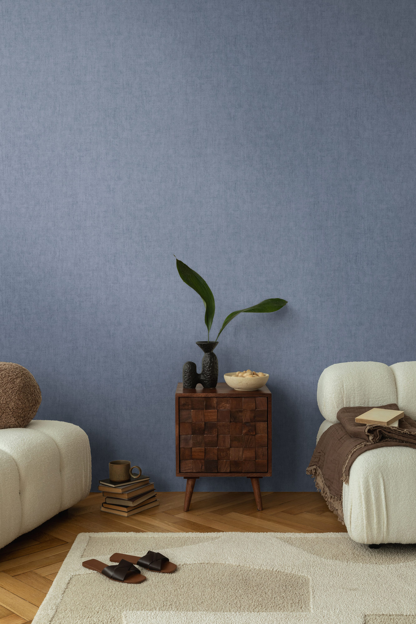 AS Vliestapete CosmoLiving Uni Blau 791102