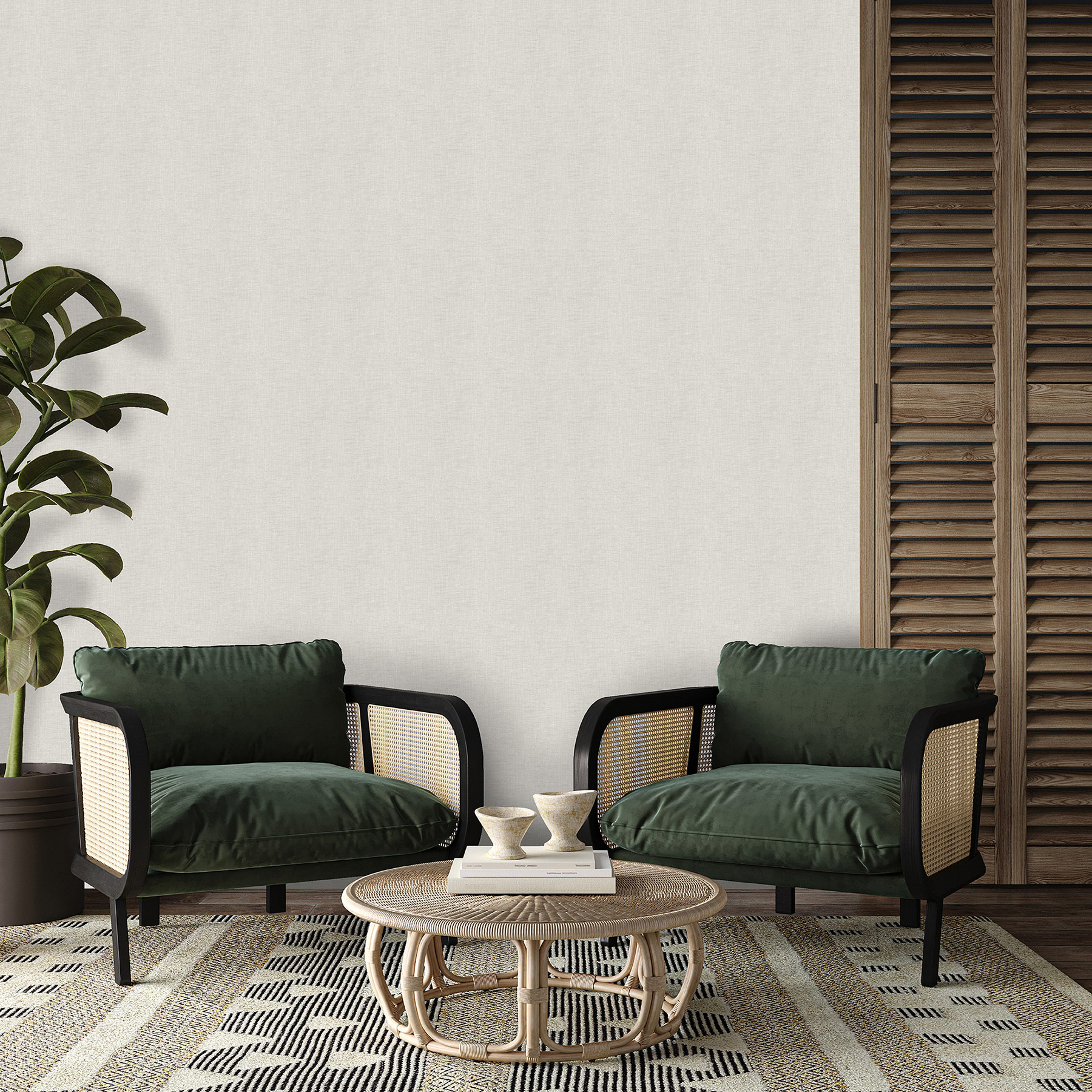 Hohenberger Vliestapete Tesoro Collage Uni Avorio 65601