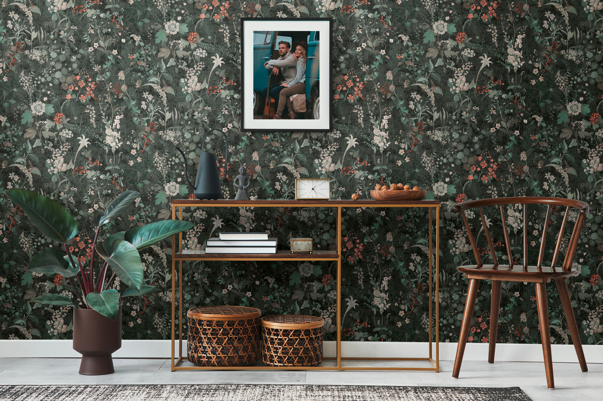 AS Vliestapete The BOS schwarz Blumentapete 388254