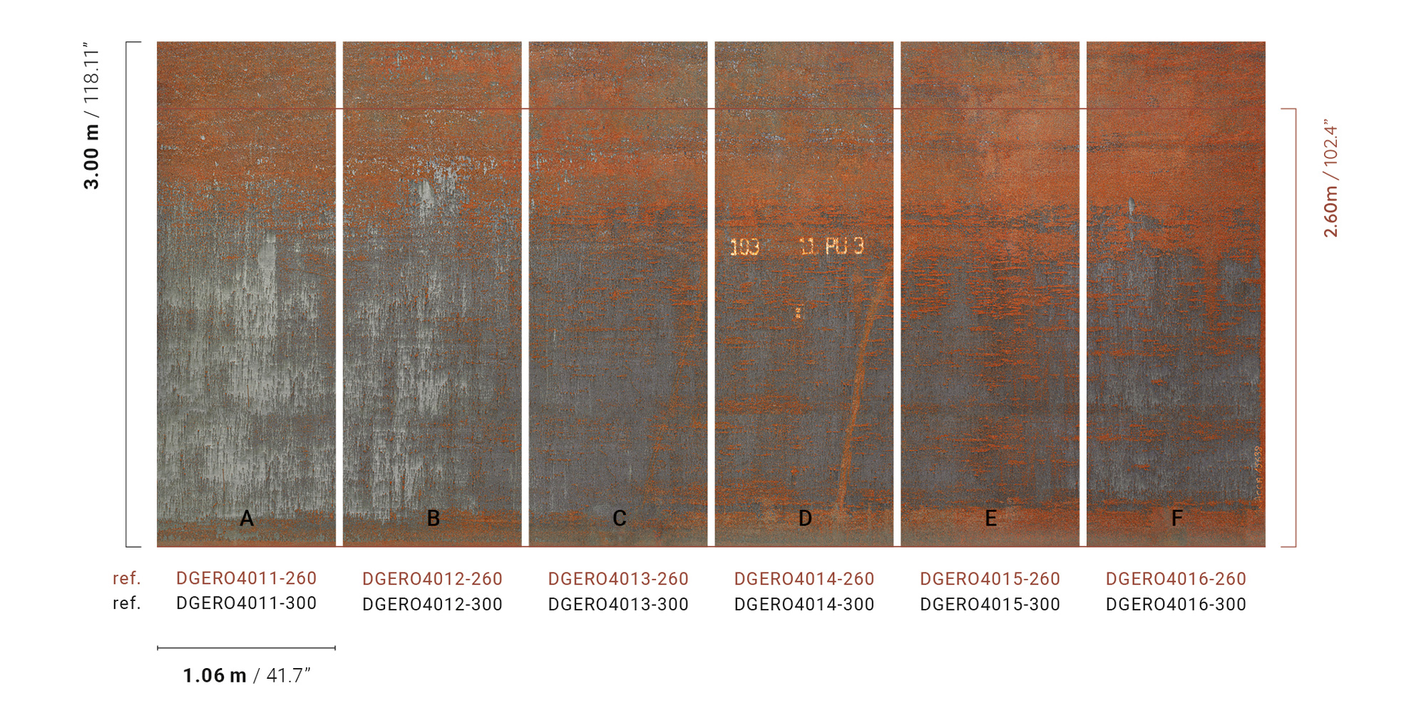 Masureel Fototapete Panel Erosion Corrosion Rust DGERO401126