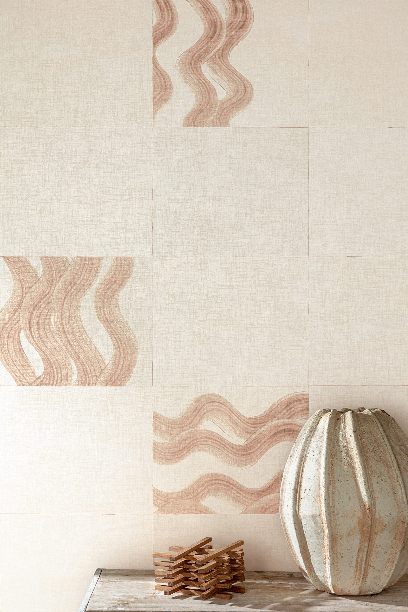 Masureel Fototapete Panel Traces Yugen Peach DGTRA6031260