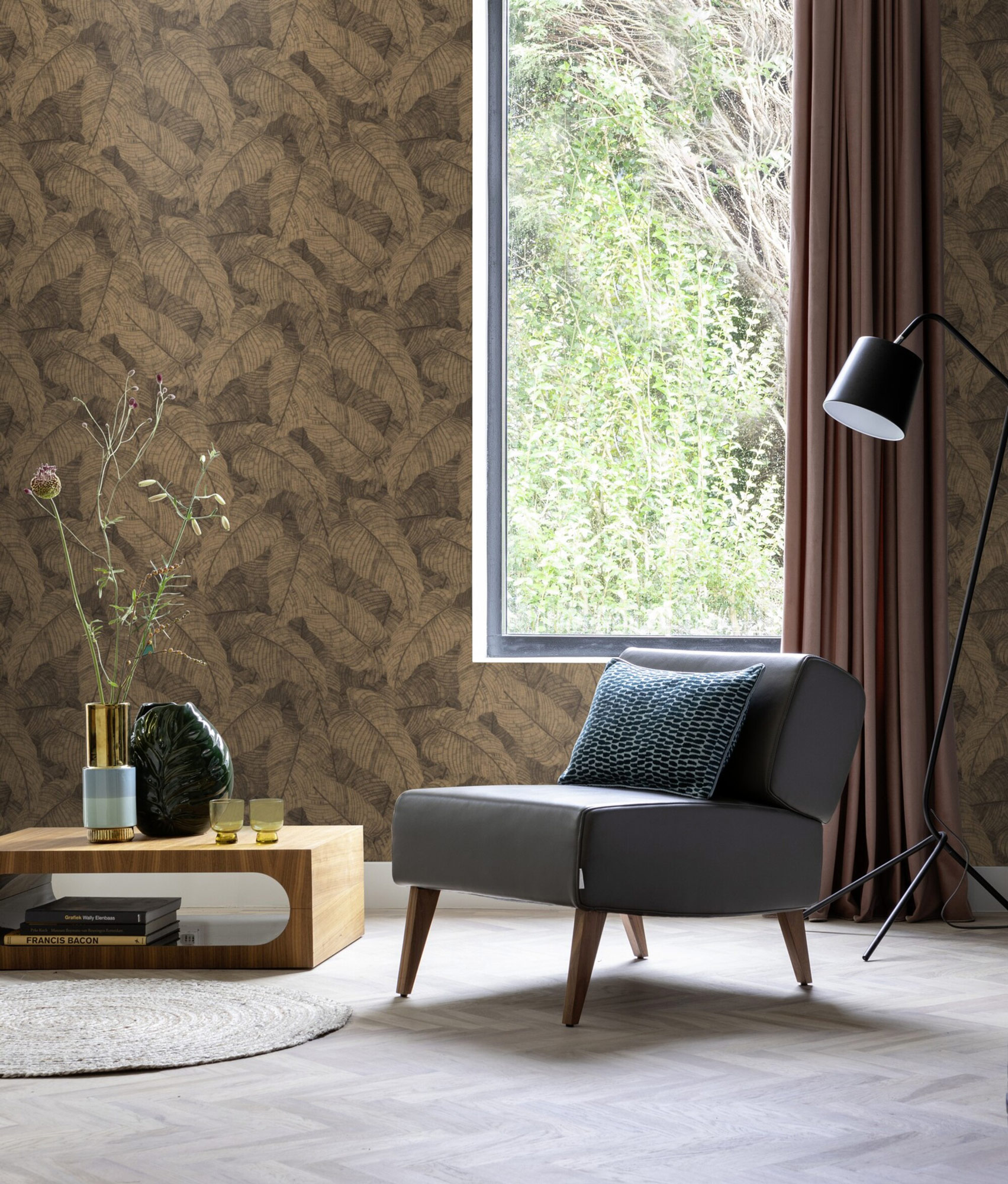 Rasch Vliestapete Amara Braun-Messing hell 720570