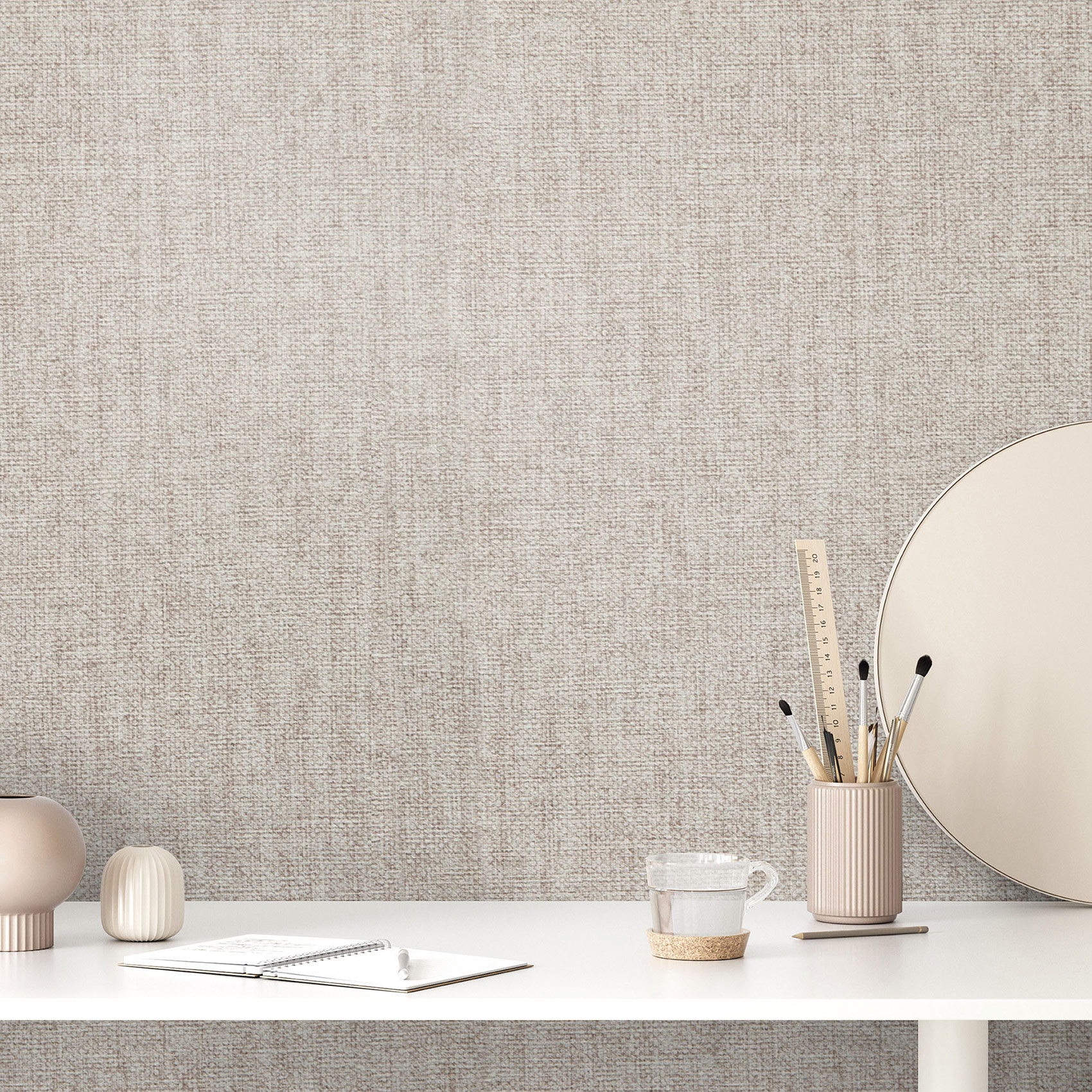 Hohenberger Vliestapete Artist Textile Plain Taupe 27253