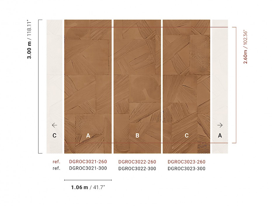 Masureel Fototapete Panel Rock Paros Terra DGROC3021260