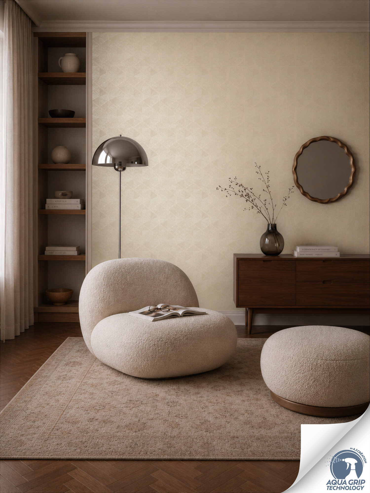 AS Vliestapete Cosiness Designdrop 2 Grafik Creme 793192
