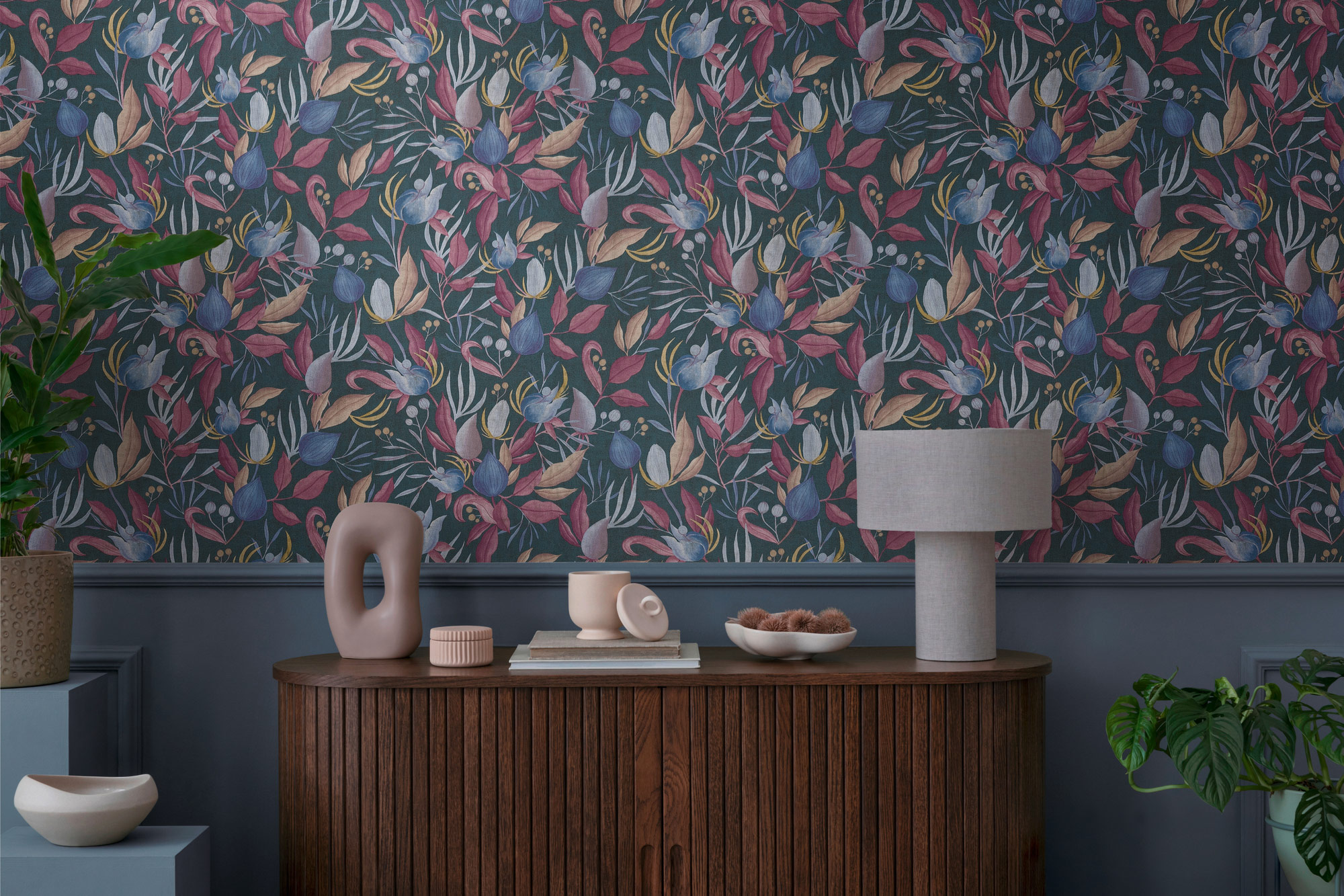 AS Vliestapete CosmoLiving Floral Blau 790623