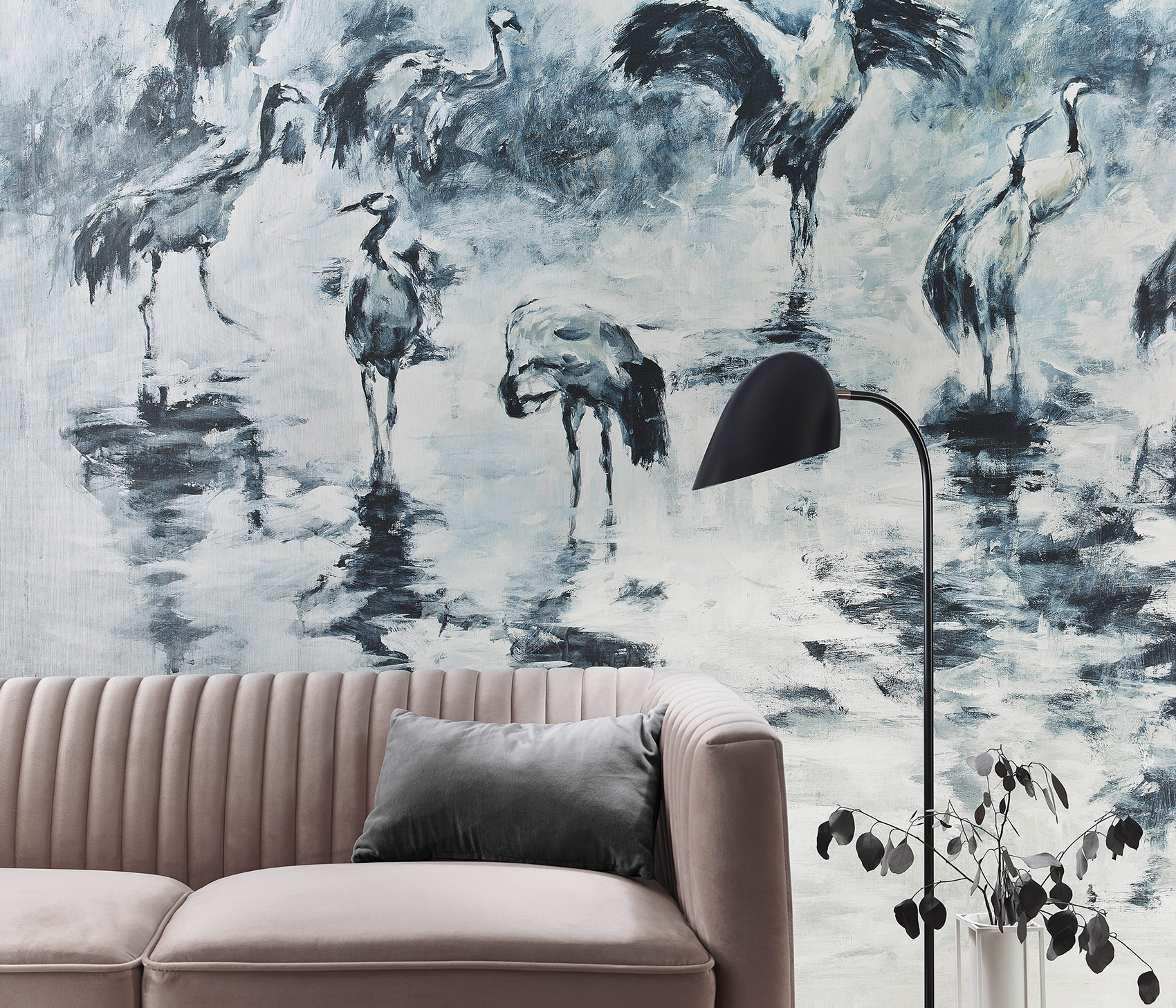 Erismann Fototapete GMK Art Edition Kraniche blau 222915