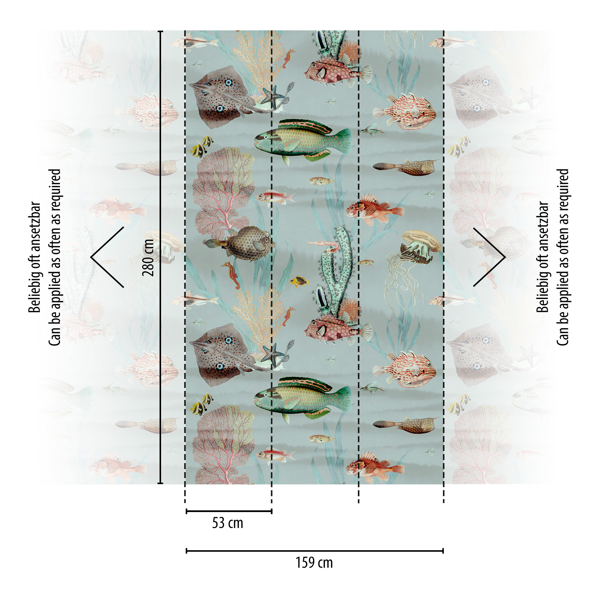 Livingwalls Vliestapete The Wall 3 Fische 398721