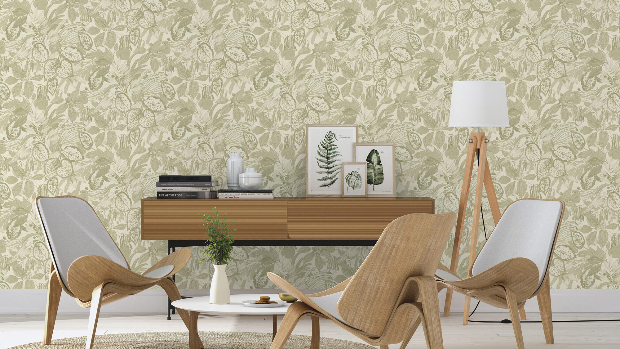 Rasch Vliestapete Liverna Grün-greige 554922