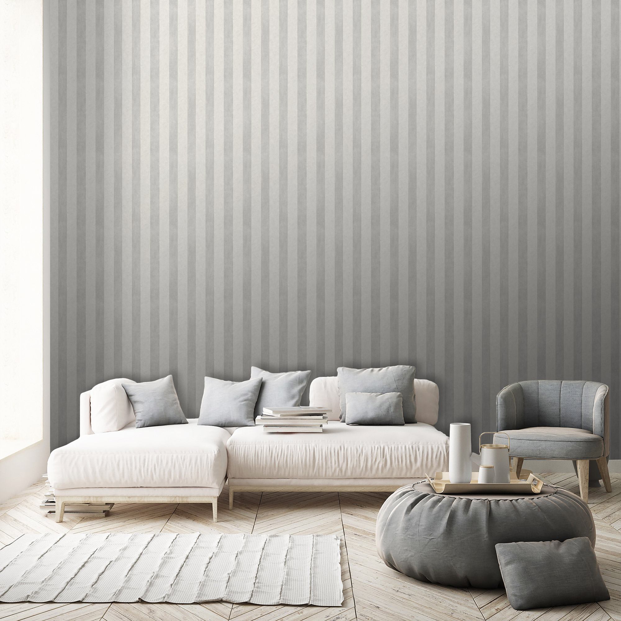 Thomas Vliestapete Amanda grau Streifen AM25330