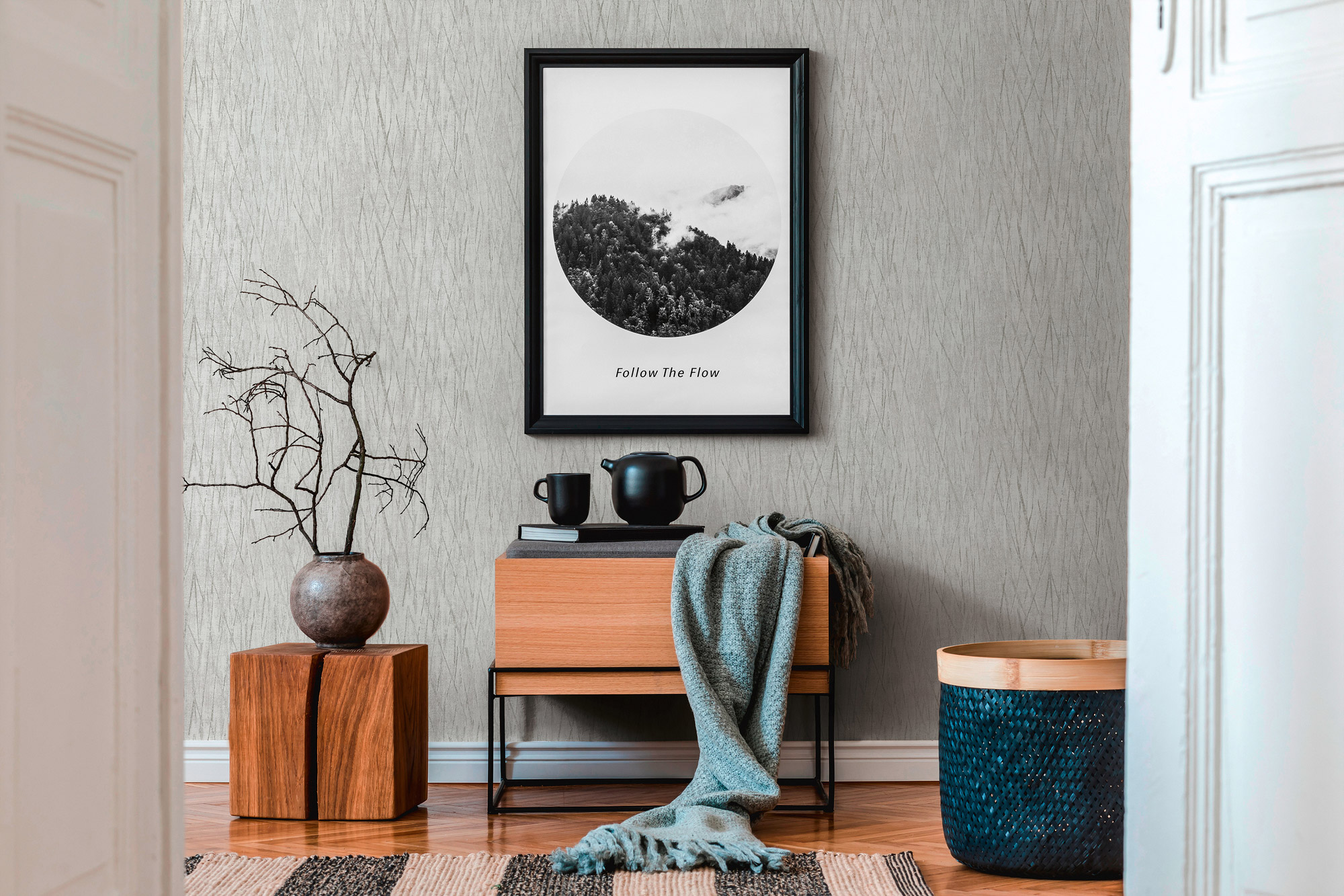 AS Vliestapete #Hygge Strukturtapete Grau 385987