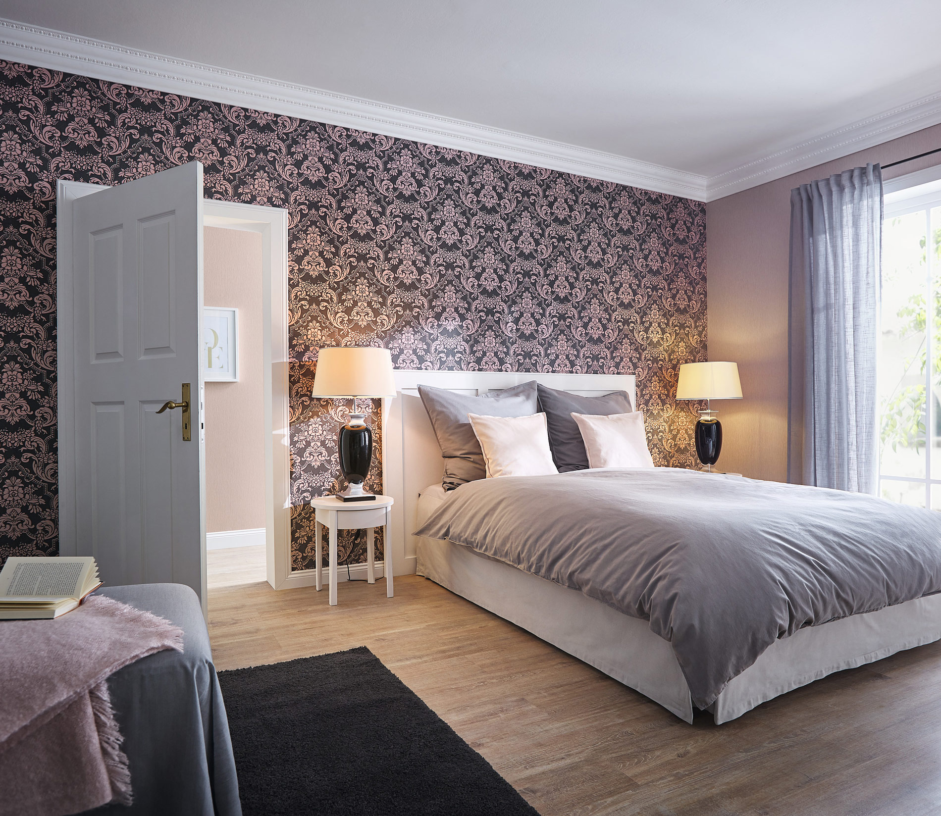 Rasch Vliestapete Trianon 13 Ornament rosa 570649