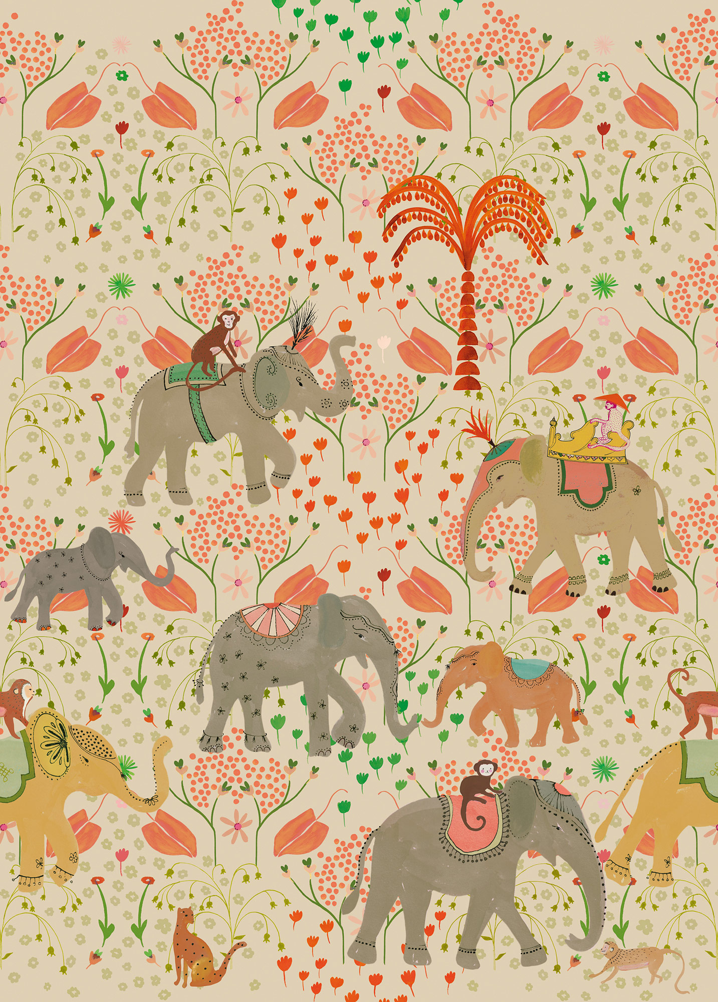 Rasch Fototapete Magic Walls Affe Blumen 557831