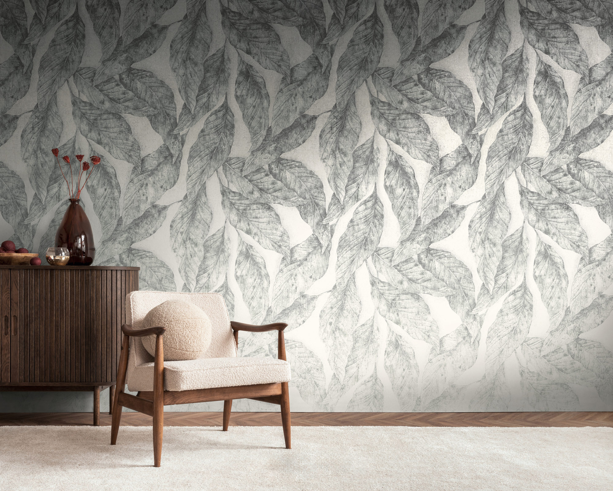 AS Fototapete The Wall 4 Botanik Grau 792235