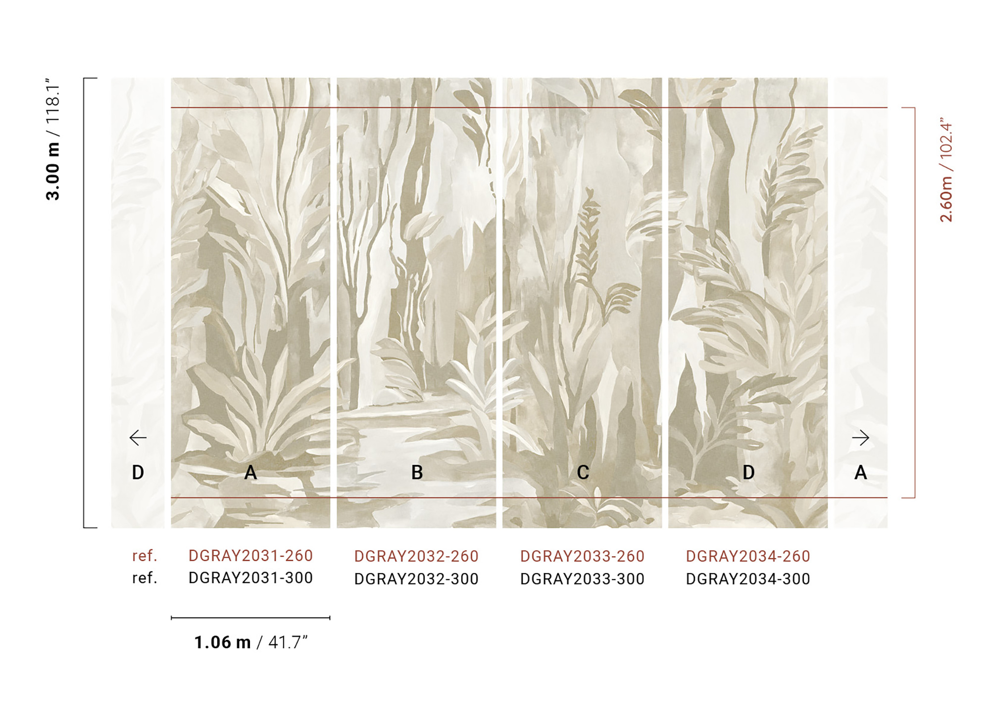 Masureel Fototapete Panel Ray Taiga Linen DGRAY2031260