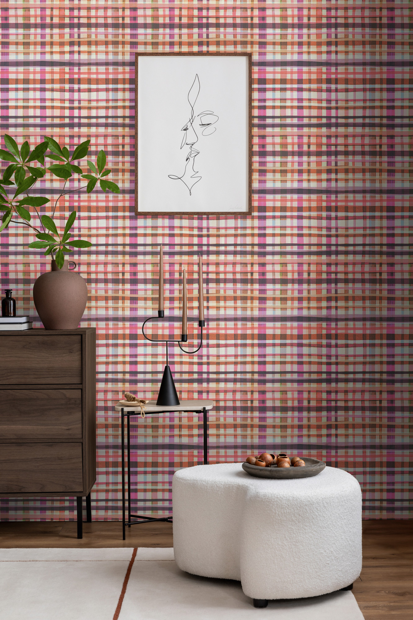 AS Vliestapete Anna d'Andrea Kariert Beige 782241