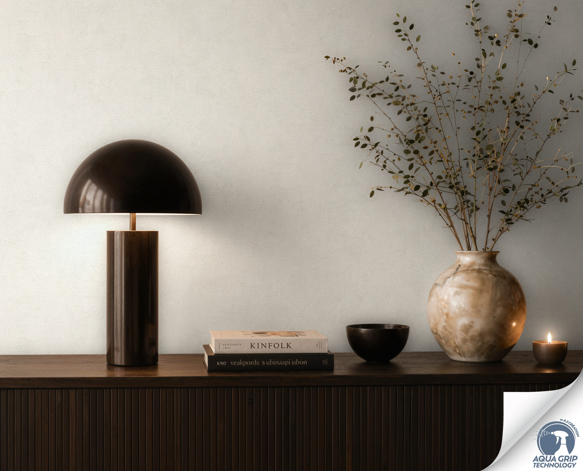 AS Vliestapete Cosiness Designdrop 2 Uni Grau 793153