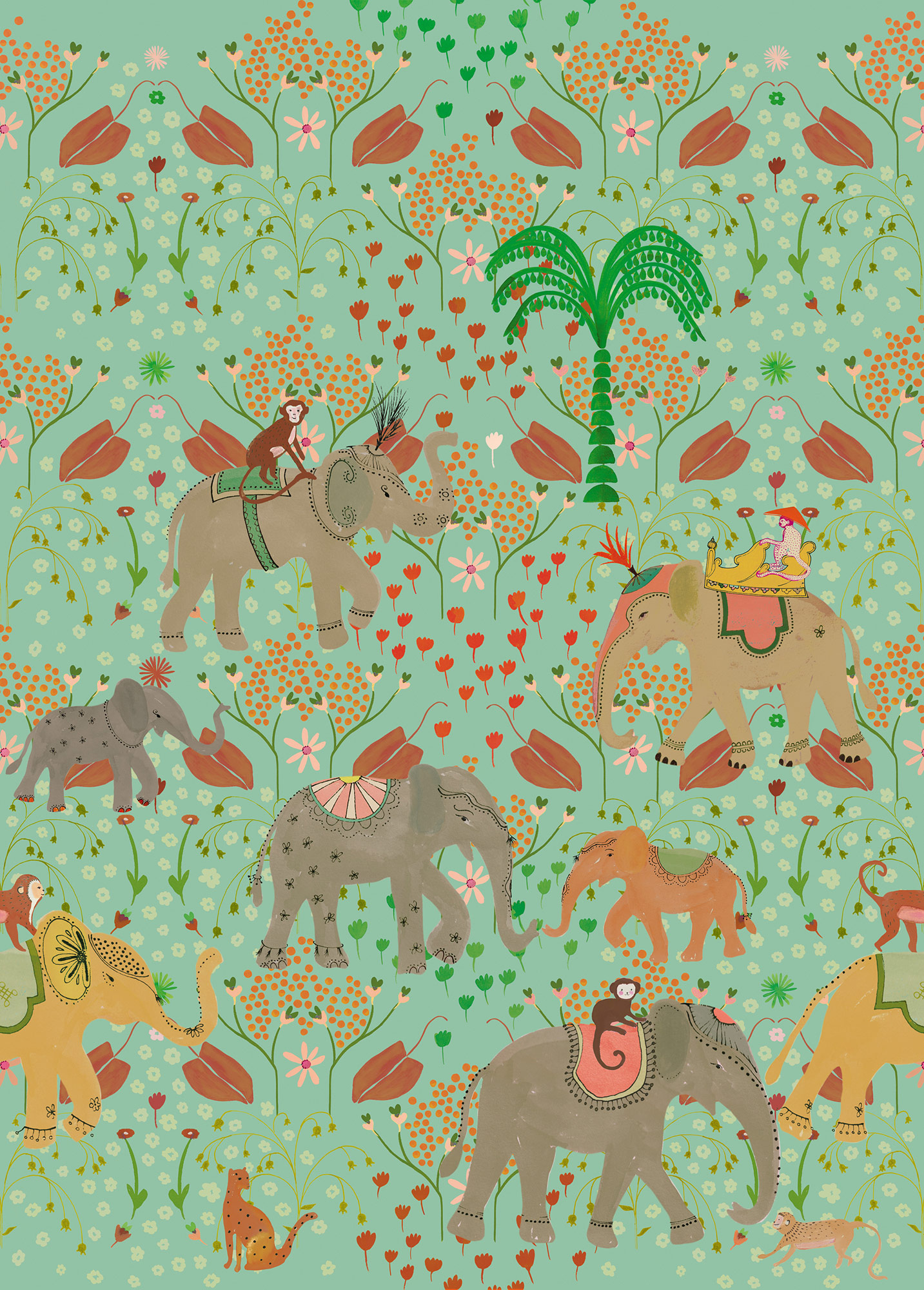 Rasch Fototapete Magic Walls Affe Blumen 557848