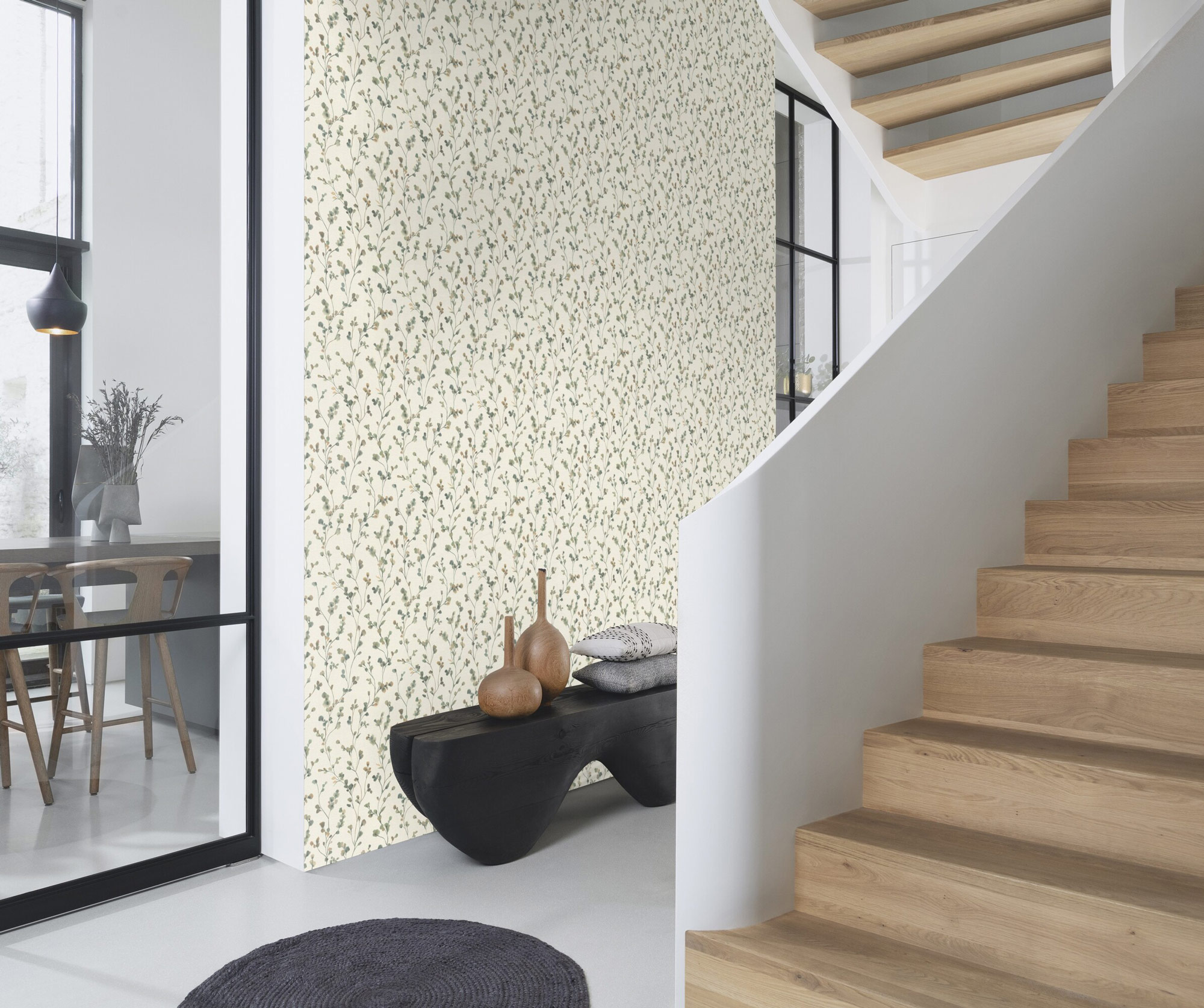 Rasch Vliestapete Country Charme Grün-Dunkelgrün 486148