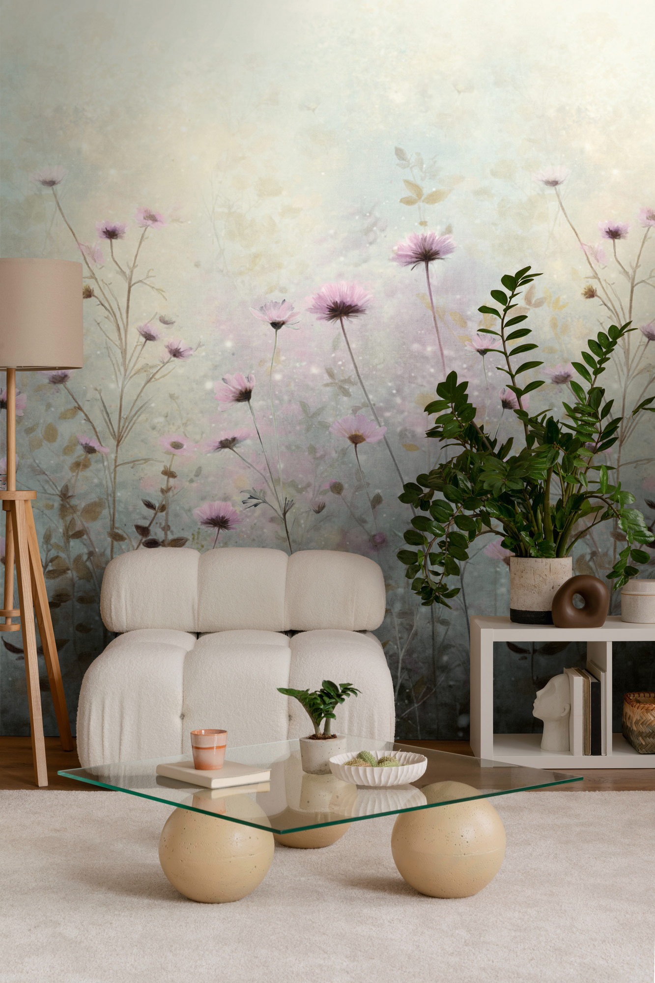 AS Fototapete The Wall 4 Blumen Creme 792362