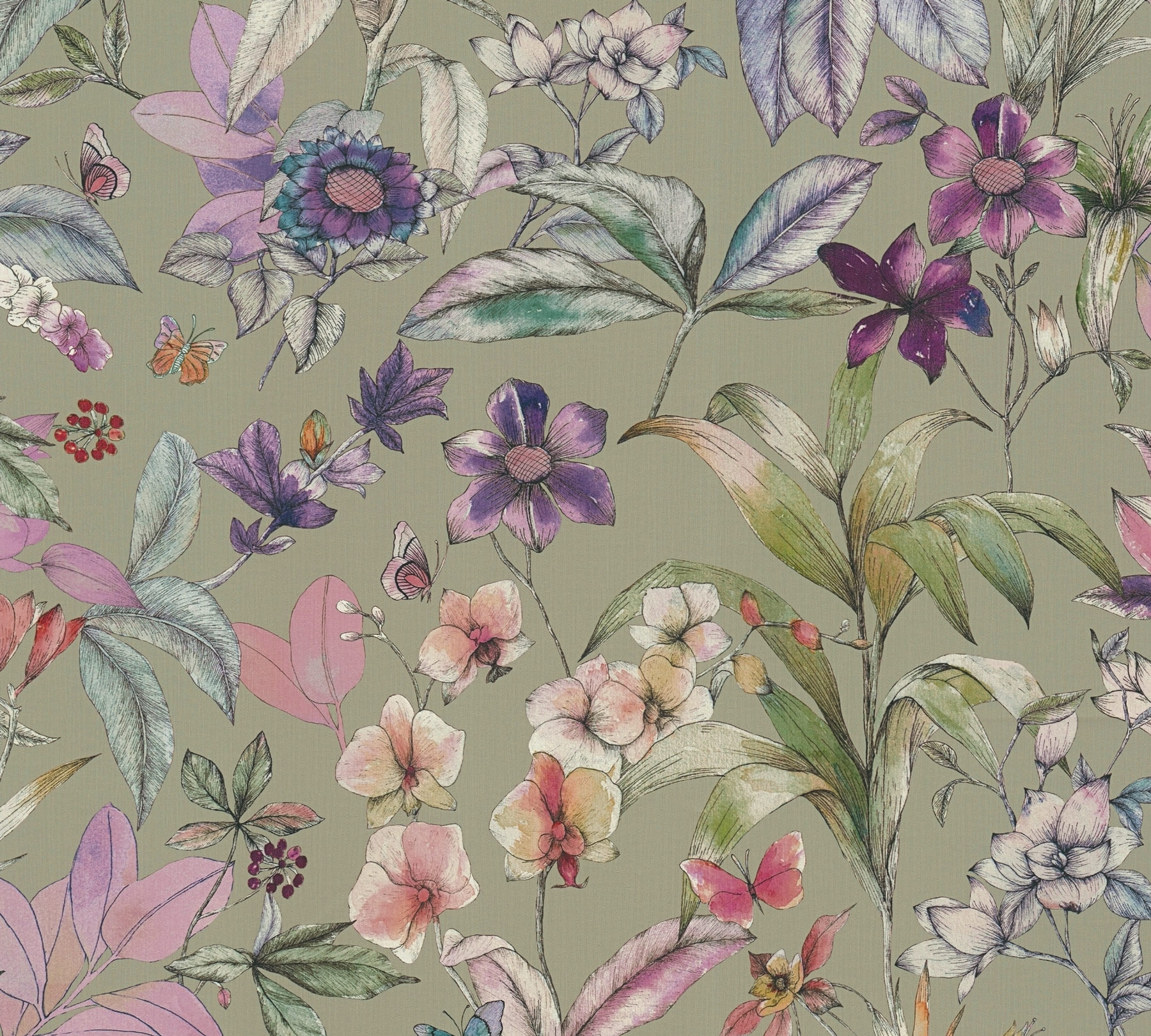 AS Vliestapete PintWalls 3 Floral Grün 791873