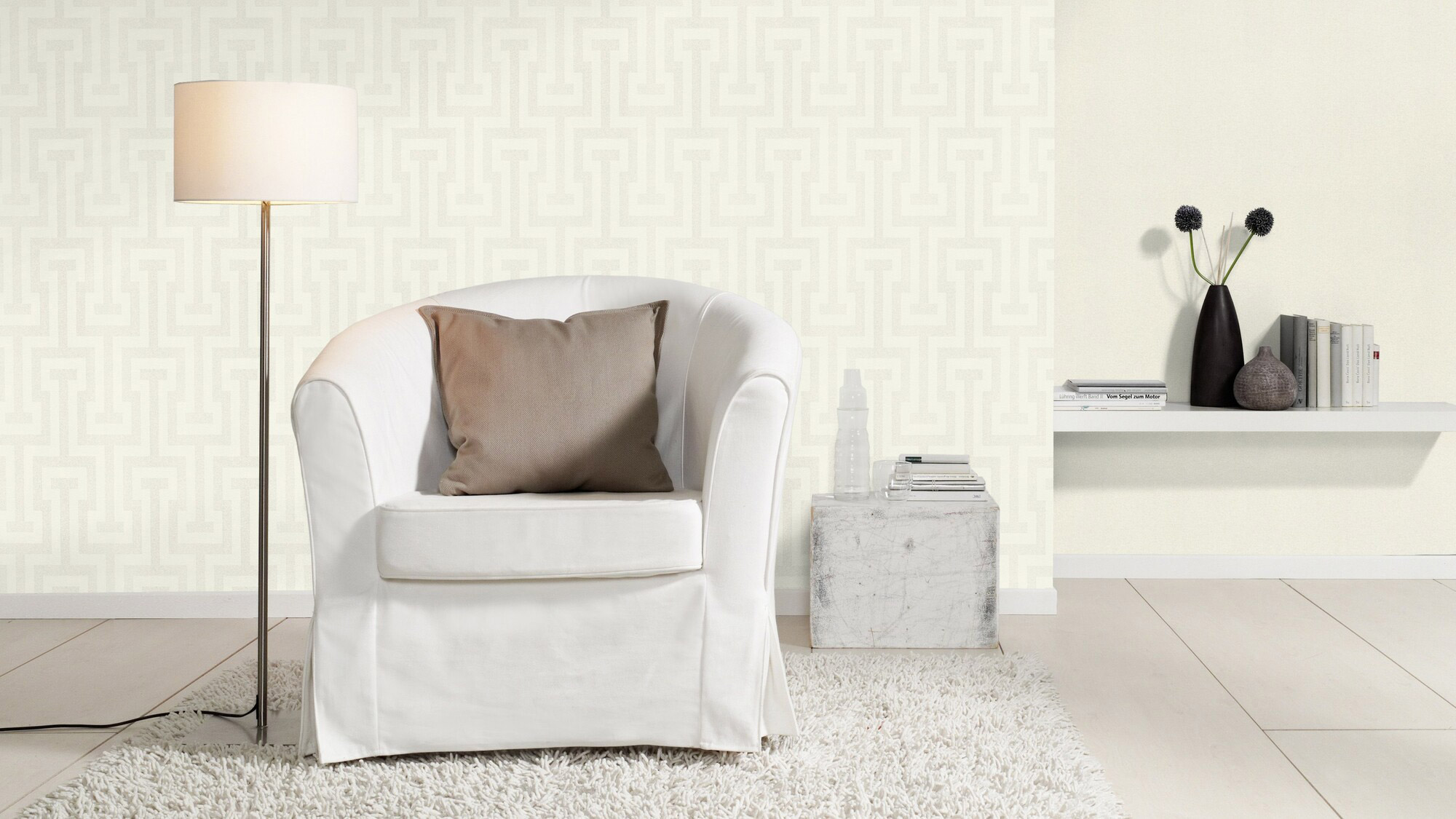 Rasch Vliestapete Tapetenwechsel 2 Uni Silberschimmer 898231