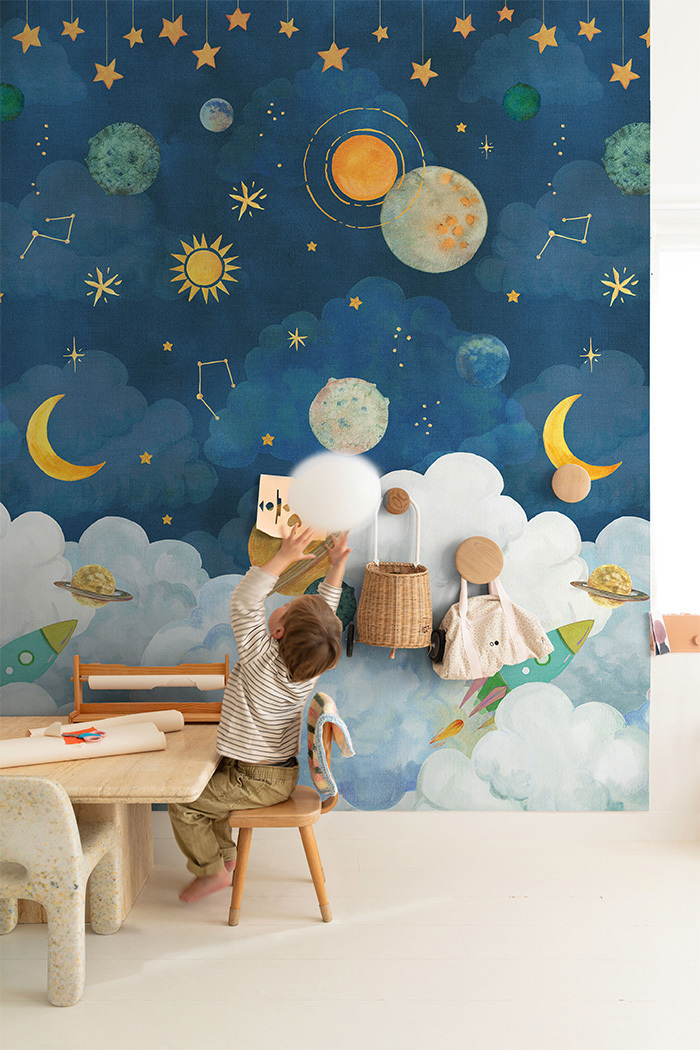 Grandeco Wandbild Little Dreamers blau LD6101