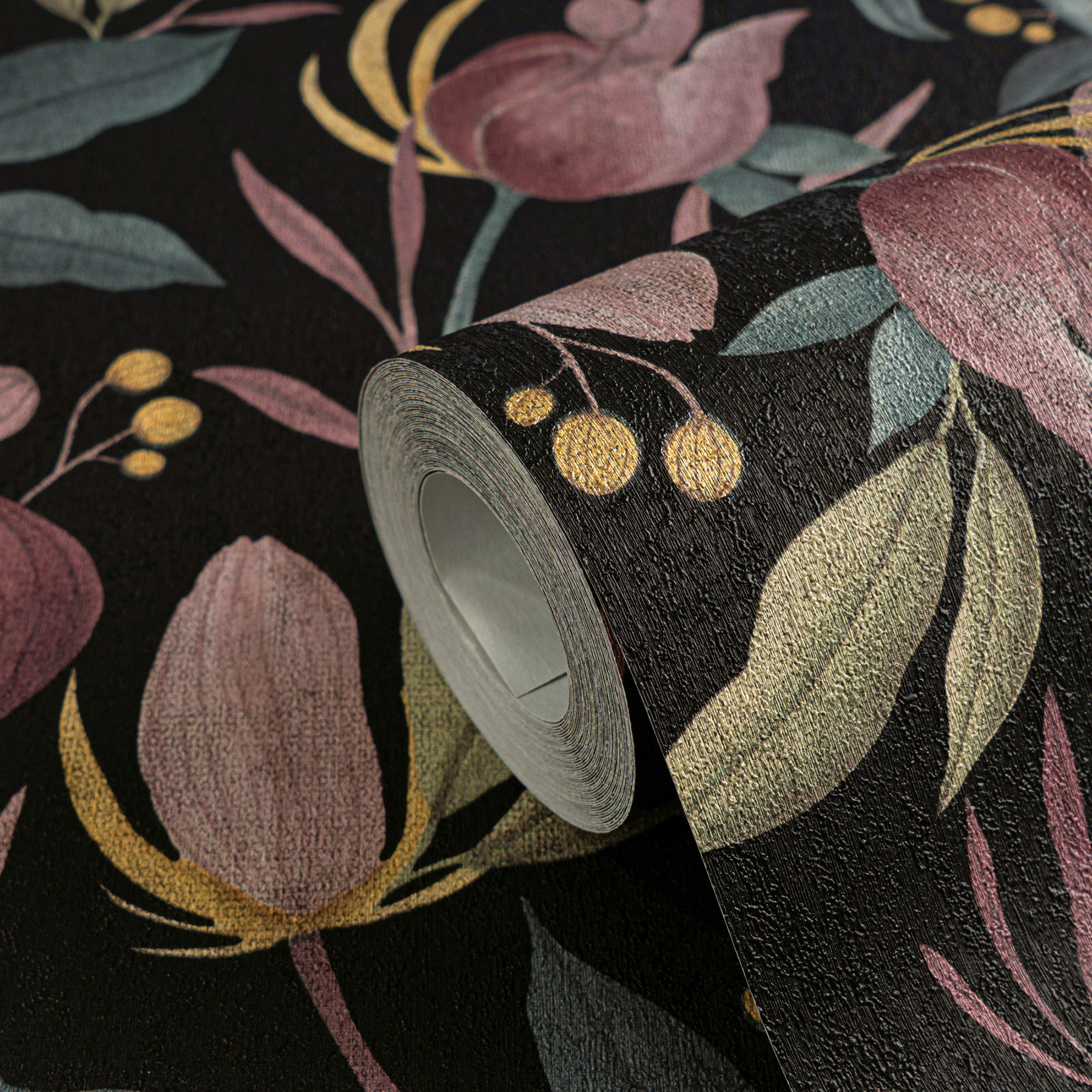 AS Vliestapete CosmoLiving Floral Schwarz 790622