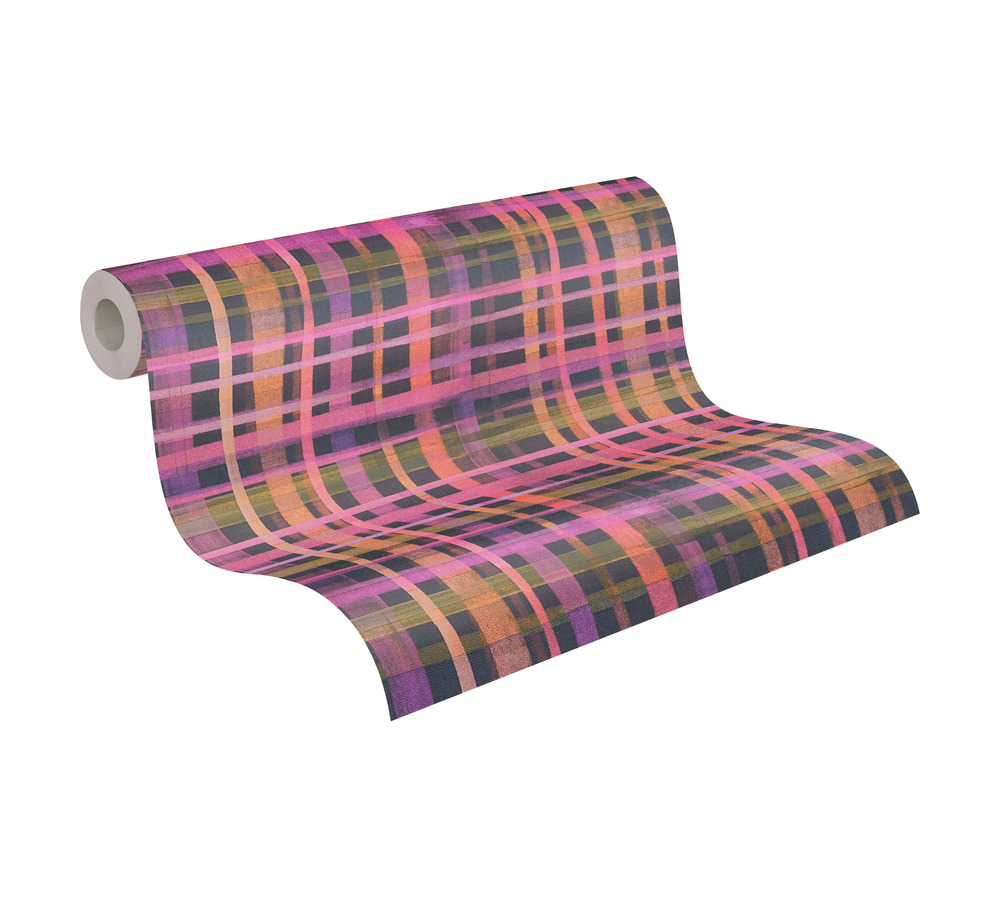 AS Vliestapete Anna d'Andrea Kariert Pink 782242