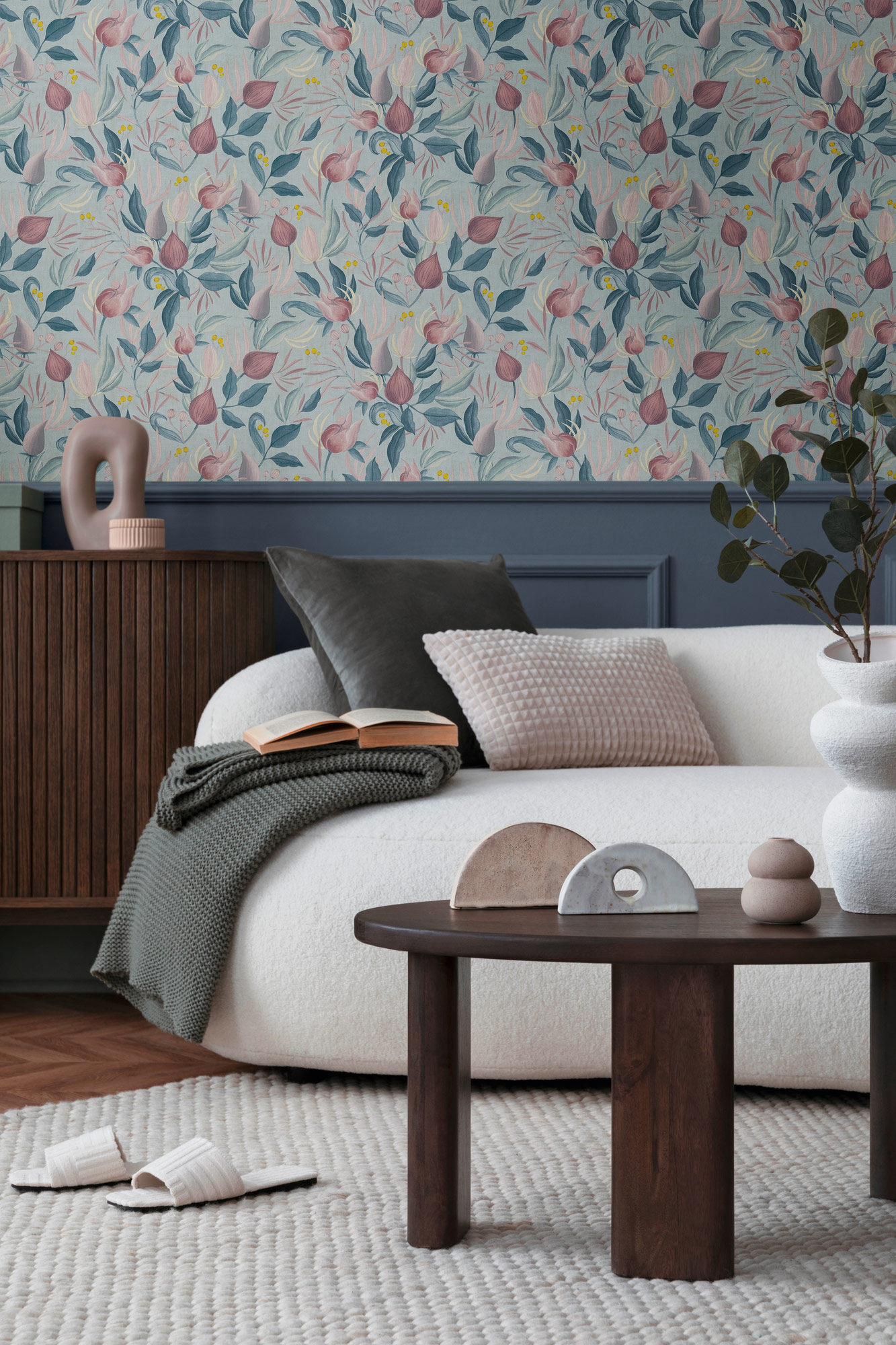 AS Vliestapete CosmoLiving Floral Blau 790621