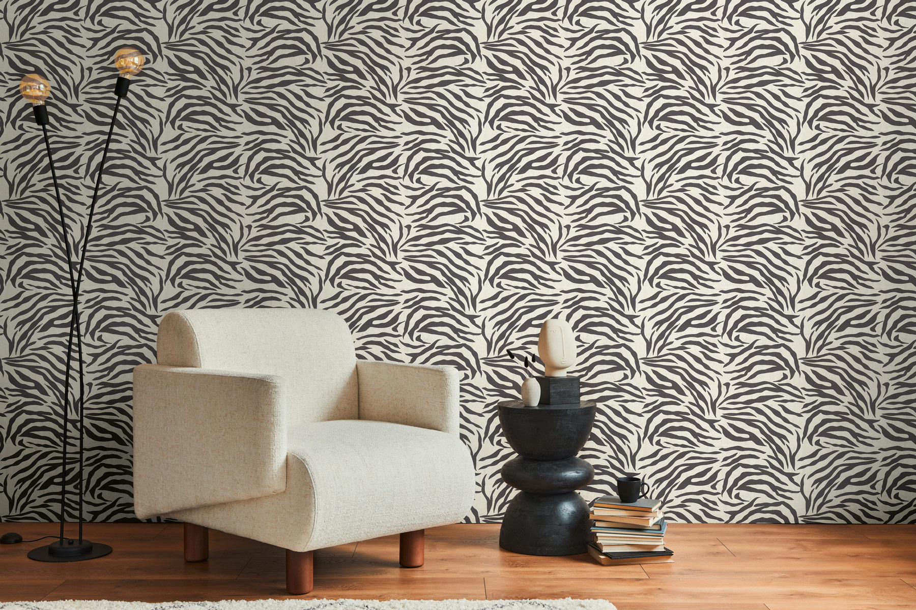 AS Vliestapete Anna d'Andrea Zebramuster Schwarz 782171