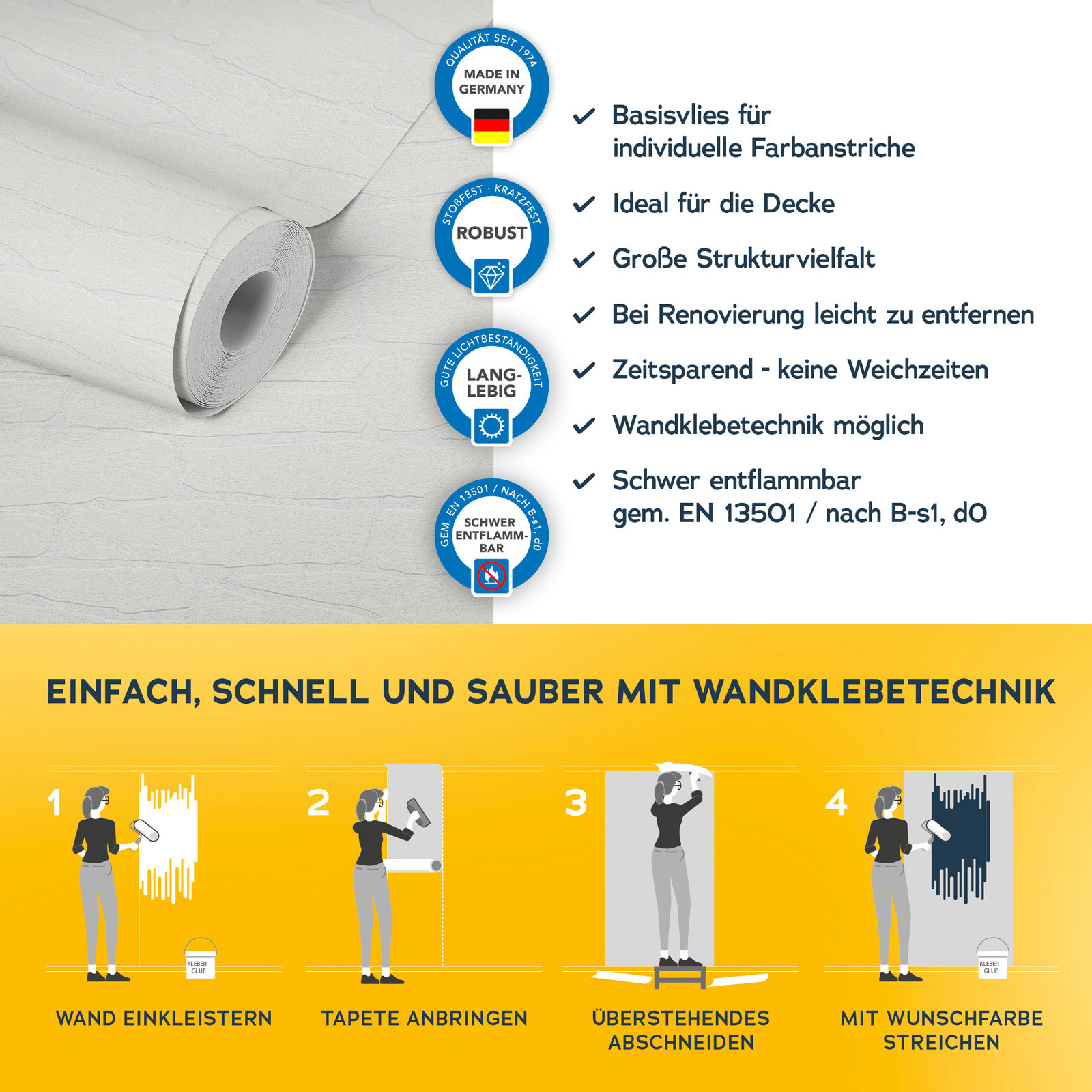 AS Vliestapete Meistervlies 8 überstreichbar 355416