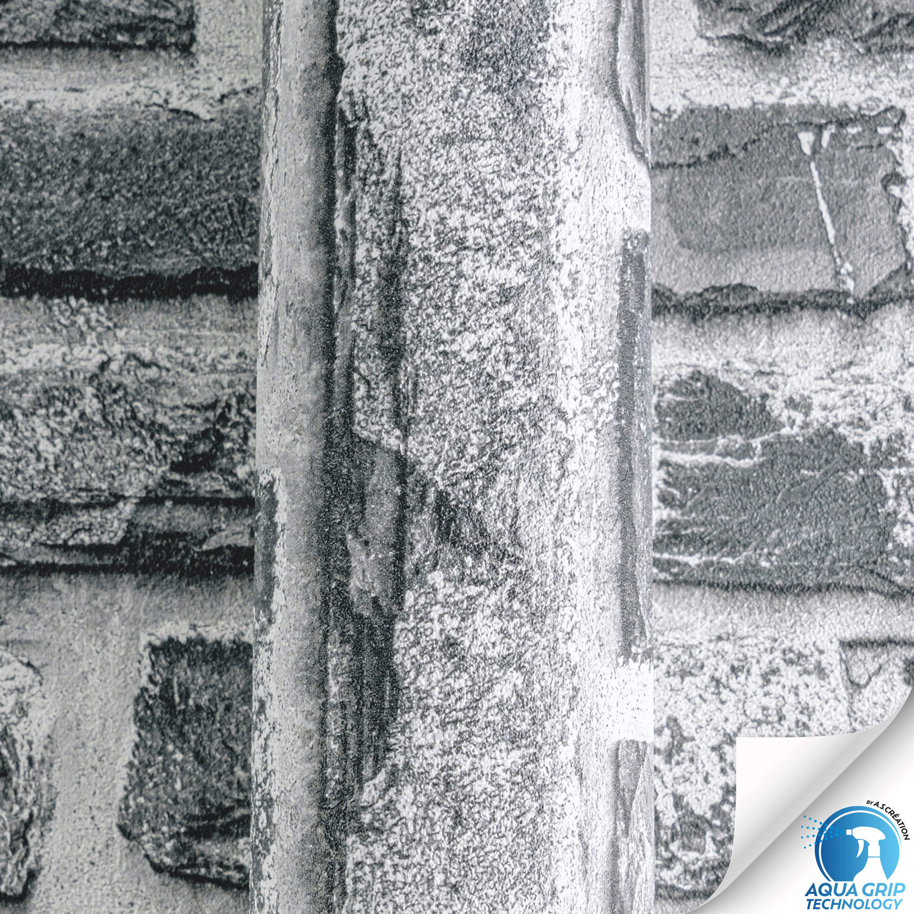 AS Vliestapete WOW Designdrop Steintapete Grau 784571