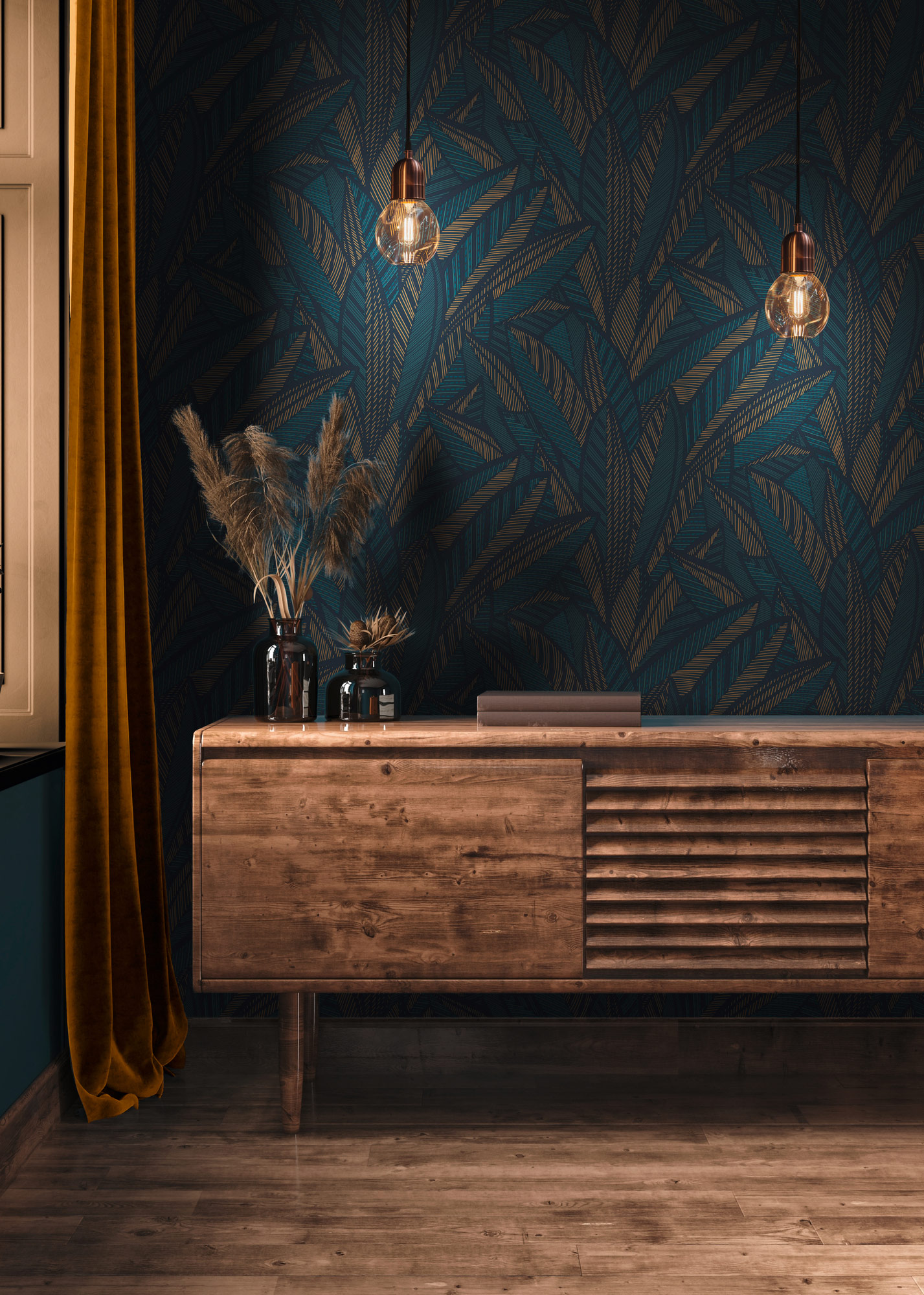 AS Vliestapete French Affair Blätter Blau 399335