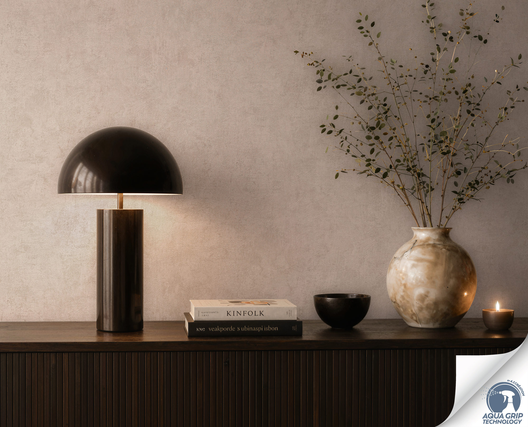AS Vliestapete Cosiness Designdrop 2 Uni Braun 793157