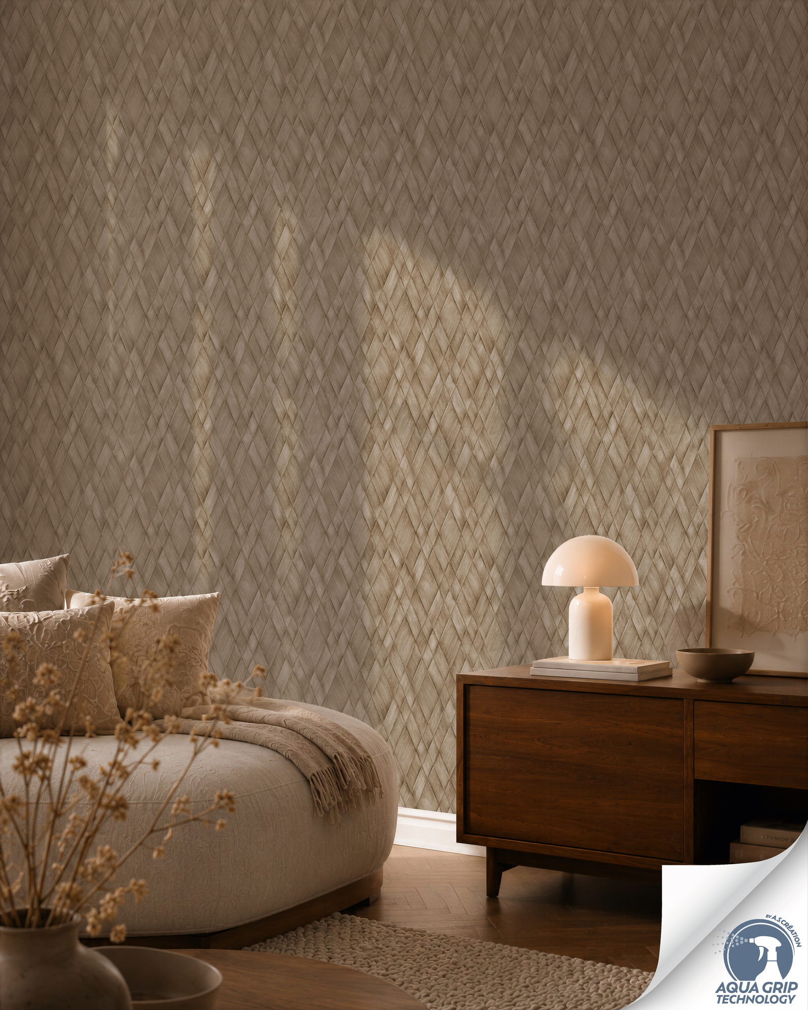 AS Vliestapete Cosiness Designdrop 2 3D-Optik Braun 793134