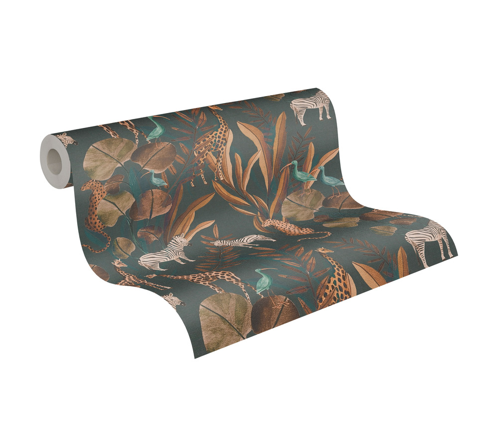 AS Vliestapete Anna d'Andrea Dschungel Petrol 782182