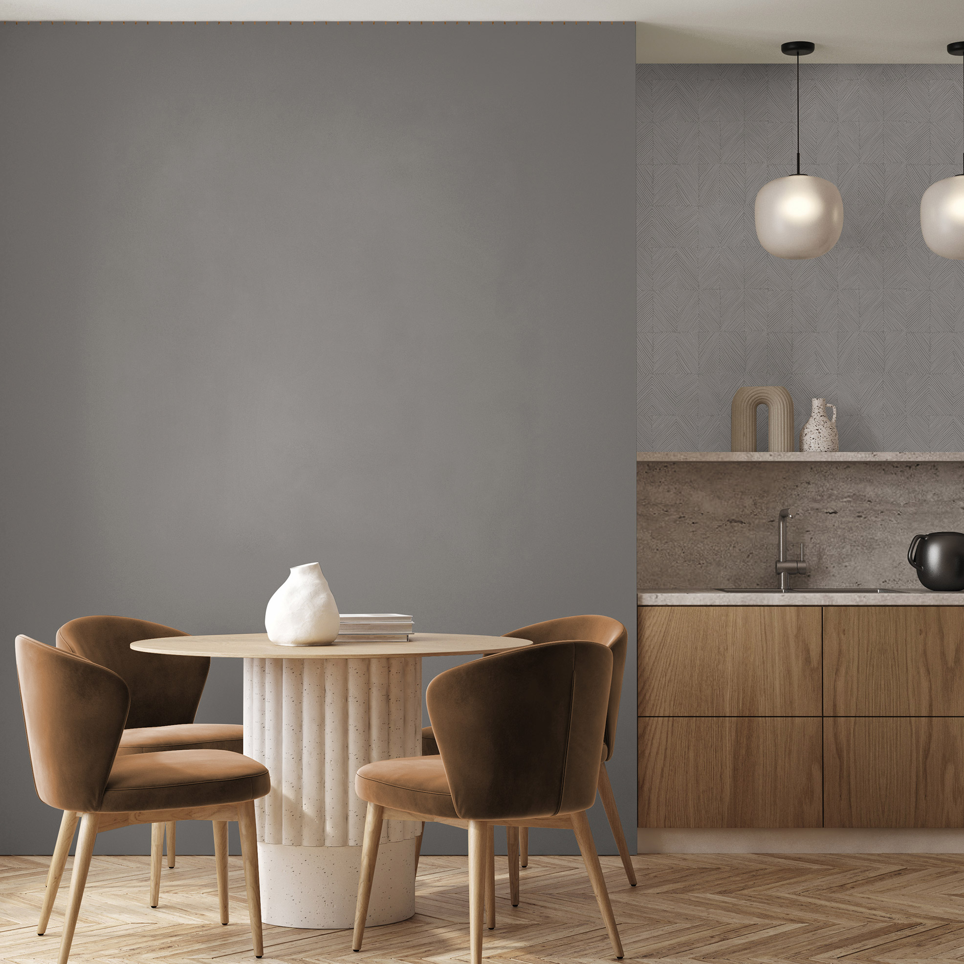 Hohenberger Vliestapete Chalk Chalk Uni Stone 65534