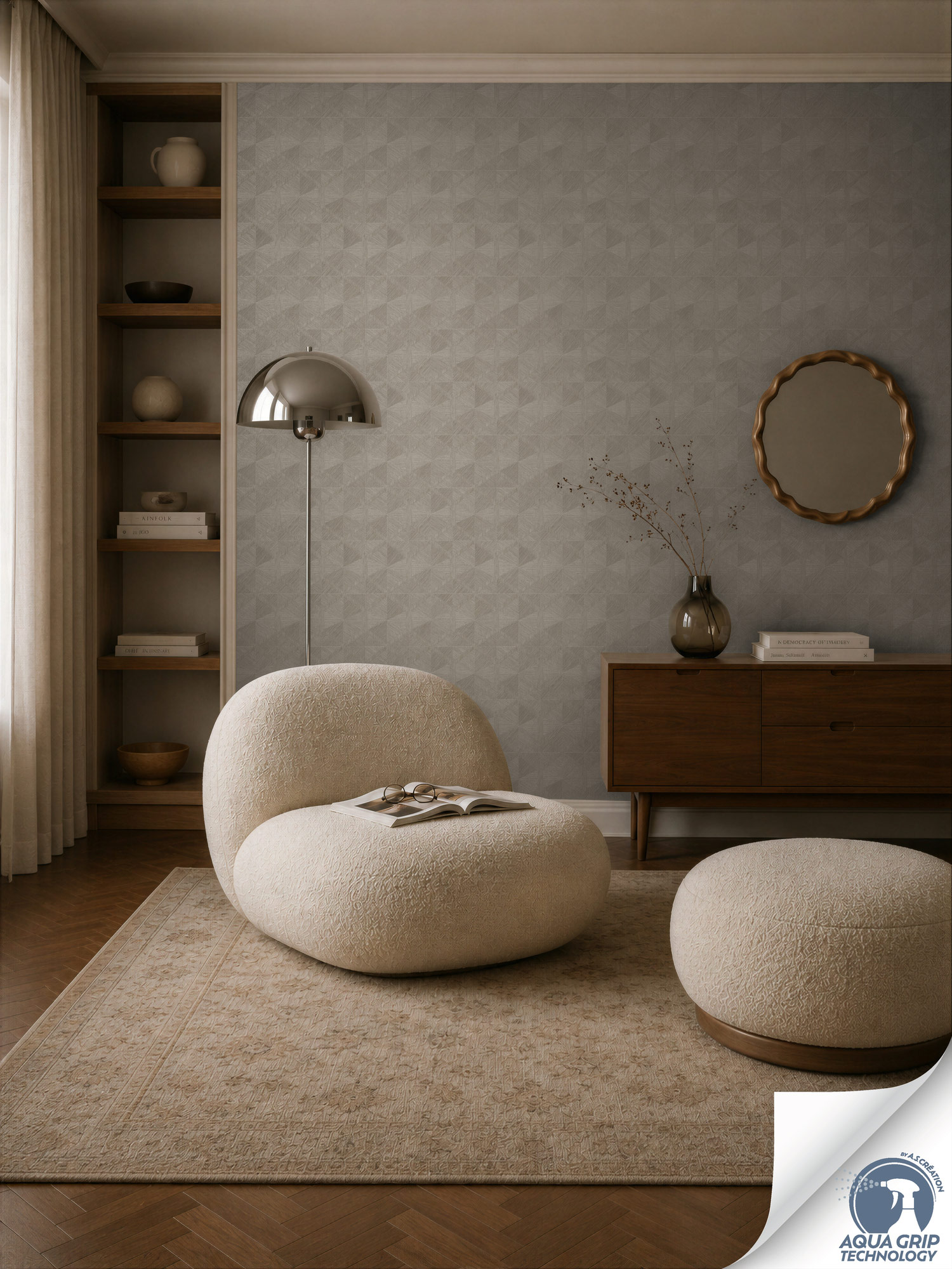 AS Vliestapete Cosiness Designdrop 2 Grafik Grau 793194