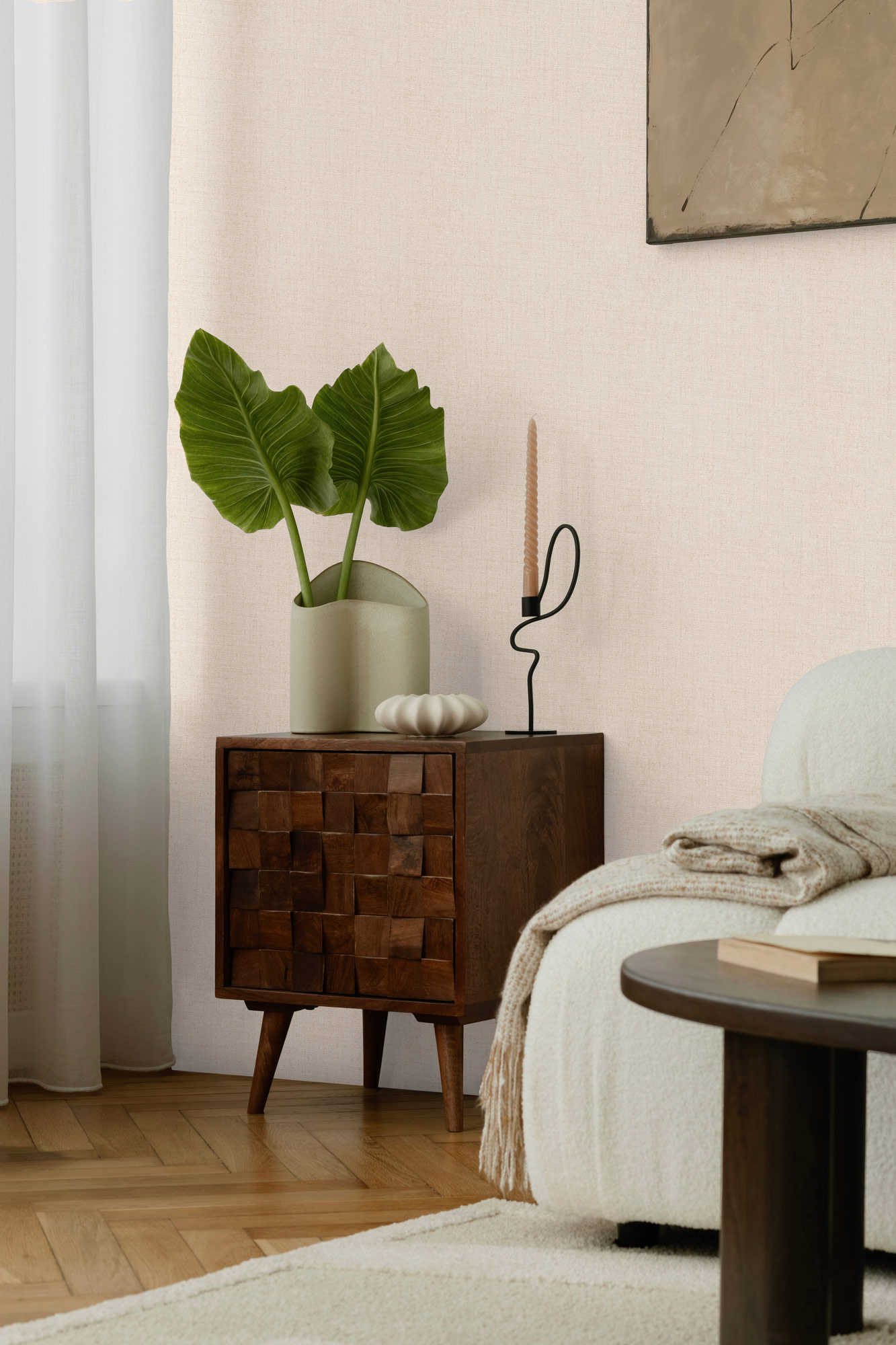 AS Vliestapete CosmoLiving Uni Beige 790665