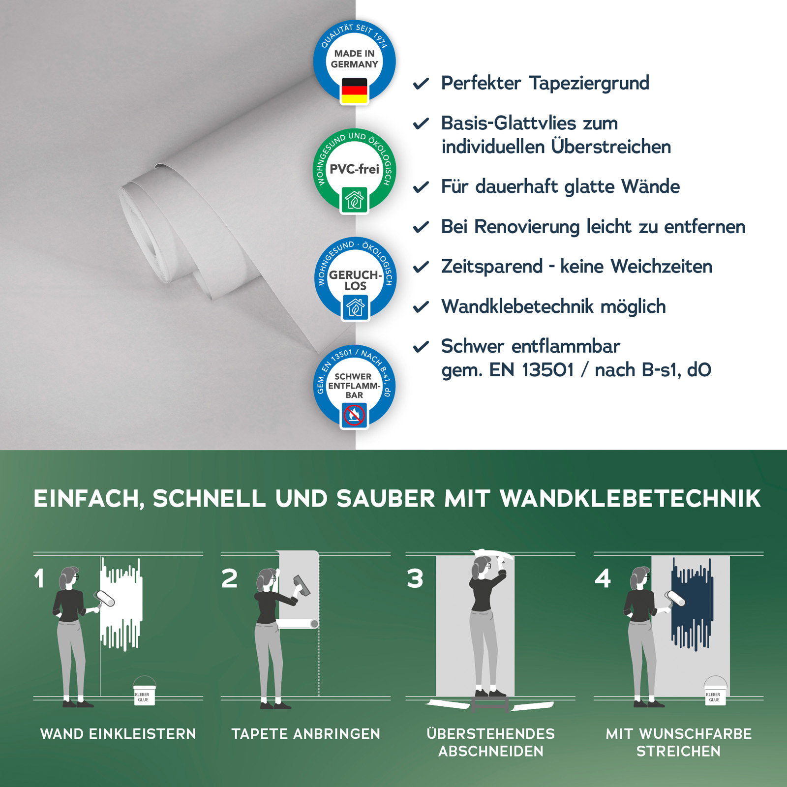 AS Glattvlies Meistervlies 8 überstreichbar 953131 0,75x25m