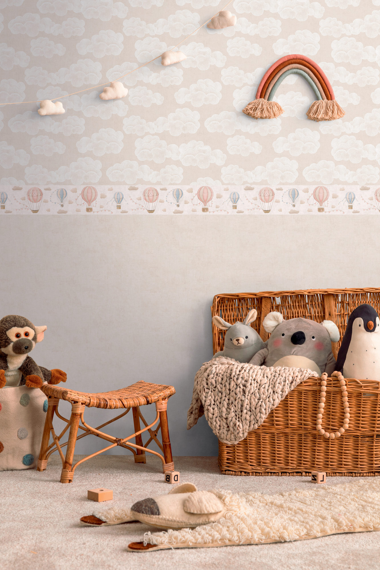 AS Vliestapete Lilly & Luis Wolken Beige kinderzimmer 771433