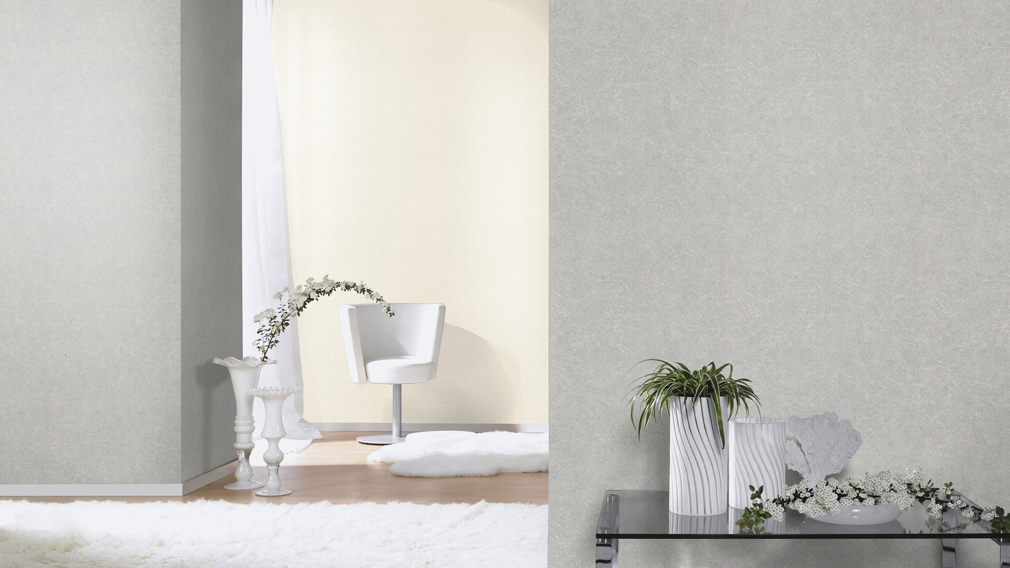 Rasch Vliestapete Welcome Home Weiß-Cremeweiß 653731