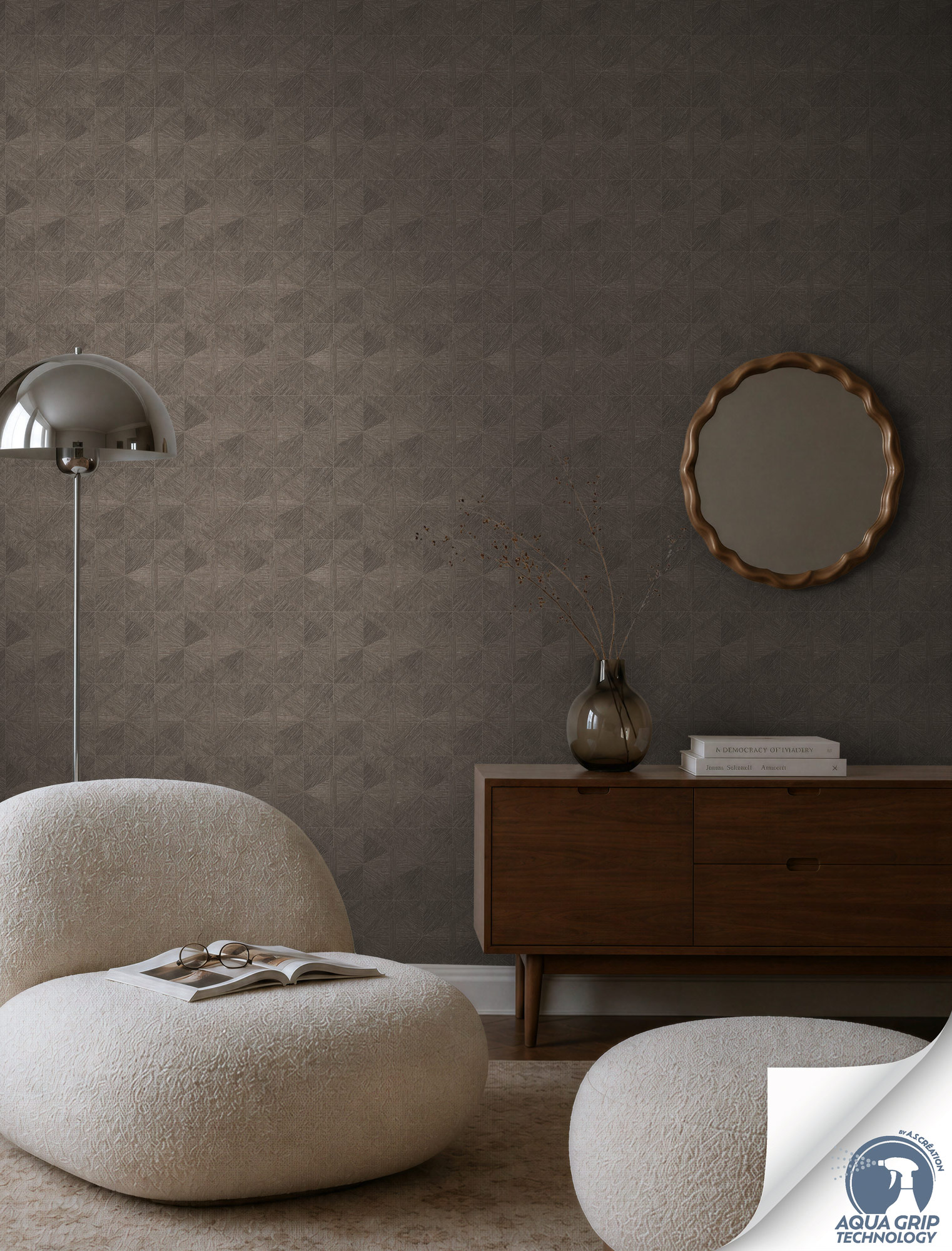 AS Vliestapete Cosiness Designdrop 2 Grafik Grau 793196