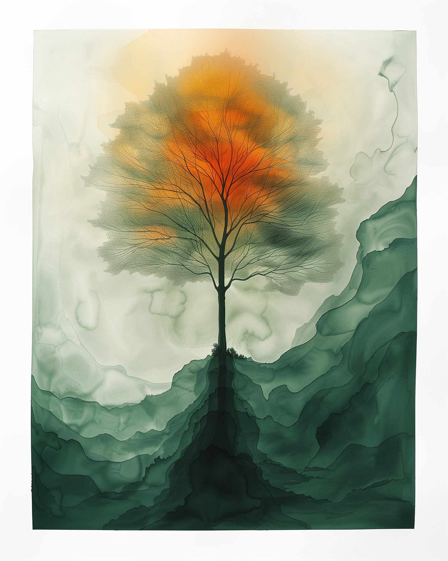AS Leinwandbild Aquarell Tree DD133229