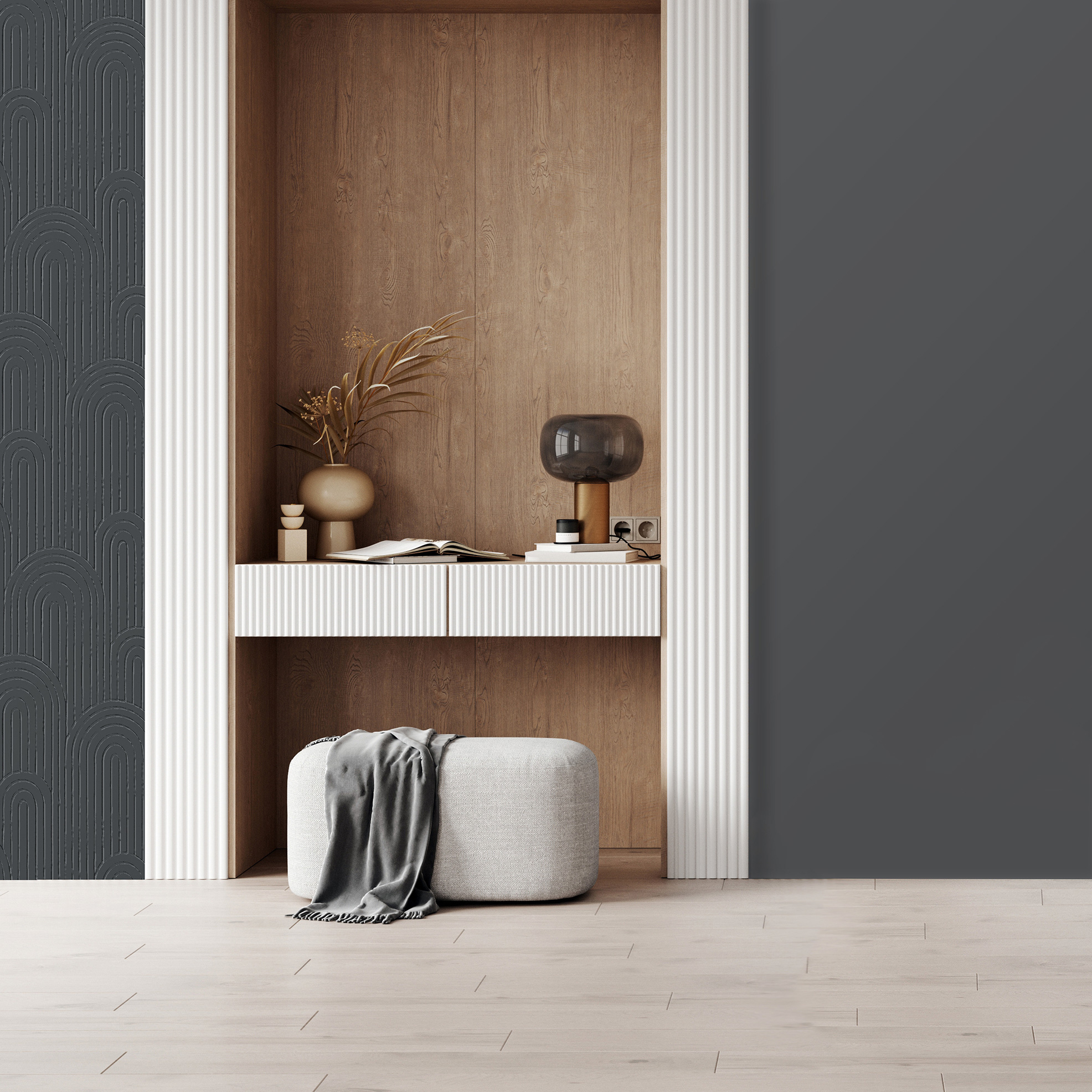 Hohenberger Vliestapete Chalk Chalk Uni Iron 65540