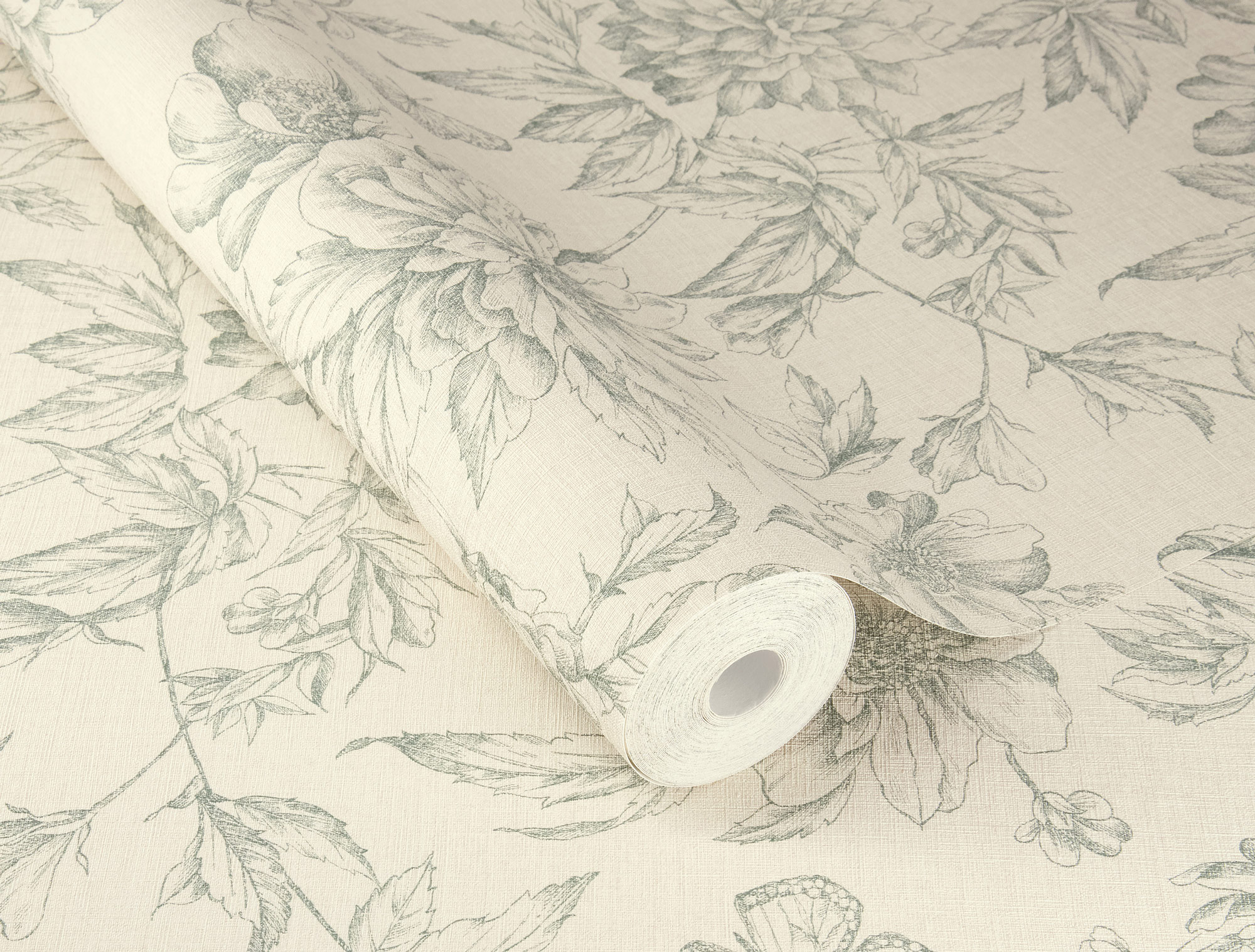 Rasch Vliestapete Peonies Grün Blumen 793925