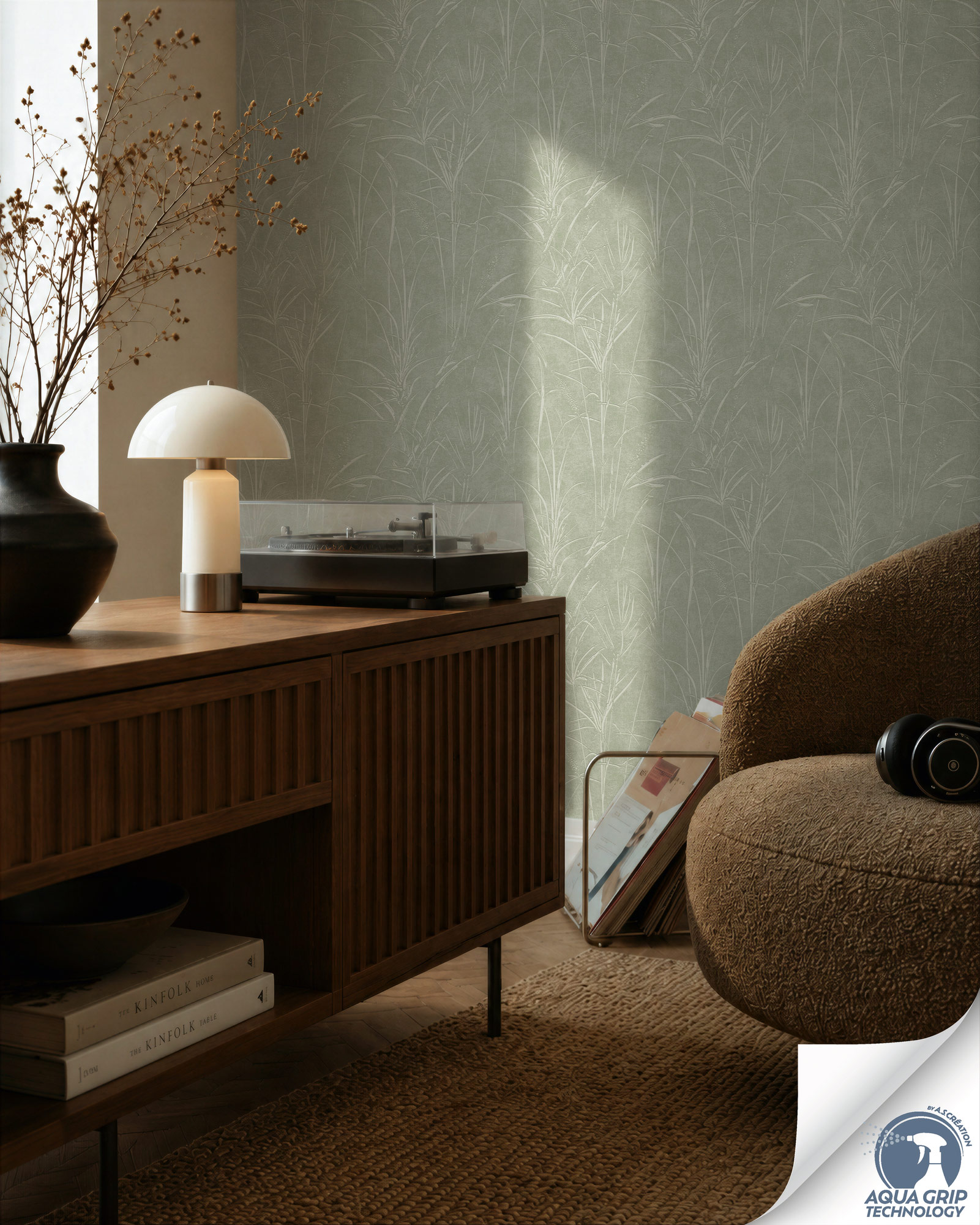 AS Vliestapete Cosiness Designdrop 2 Floral Grün 792822